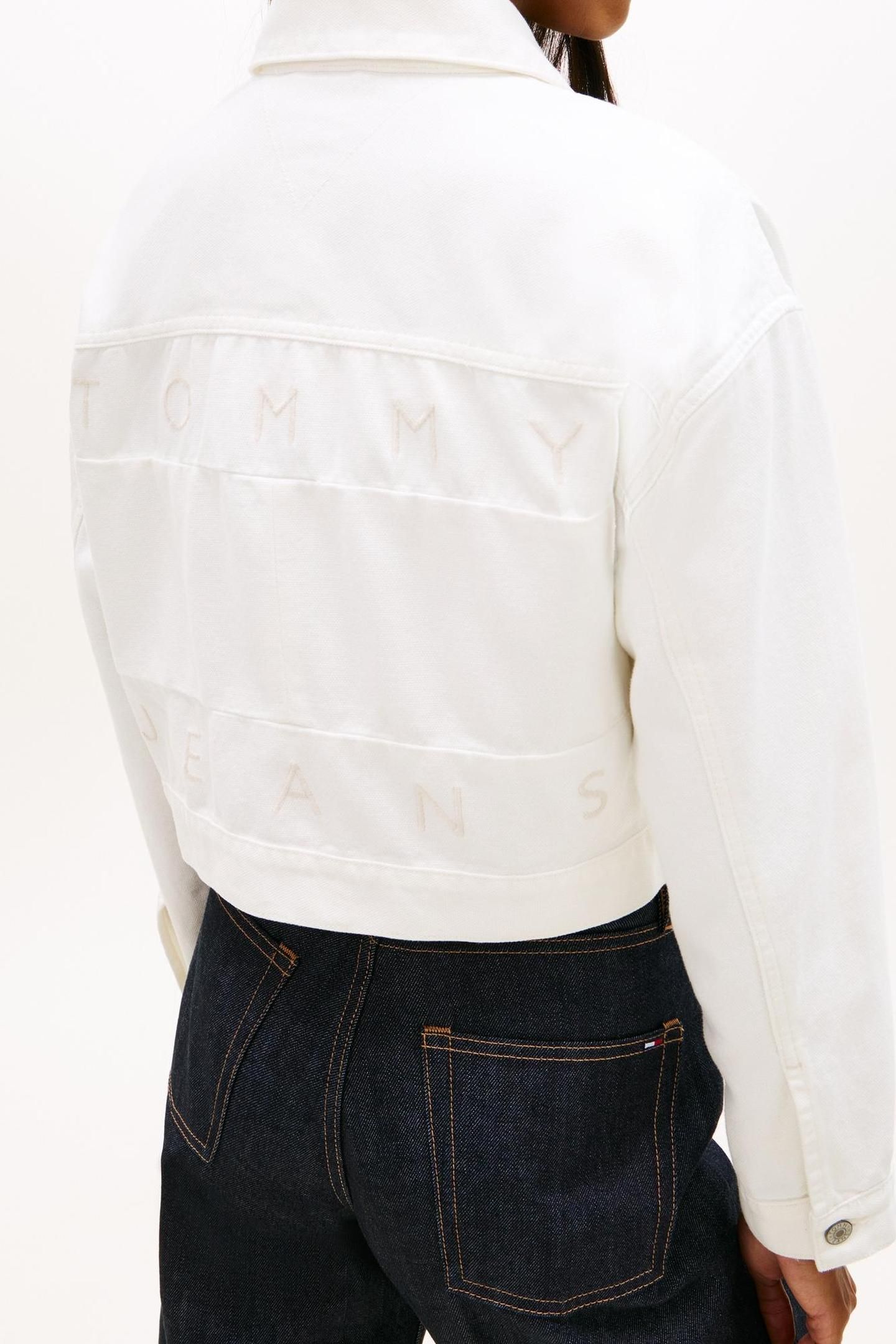 OVERSIZED CROP TRUCKER JACKET DENIM WHITE 6