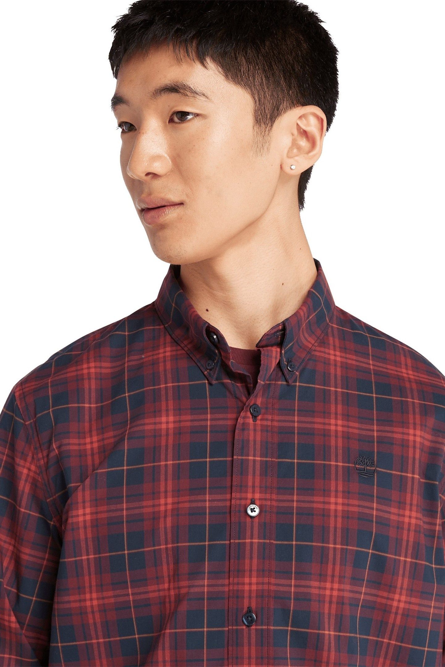 LS STRETCH POPLIN TARTAN SHIRT SLIM PORT ROYALE YD 4