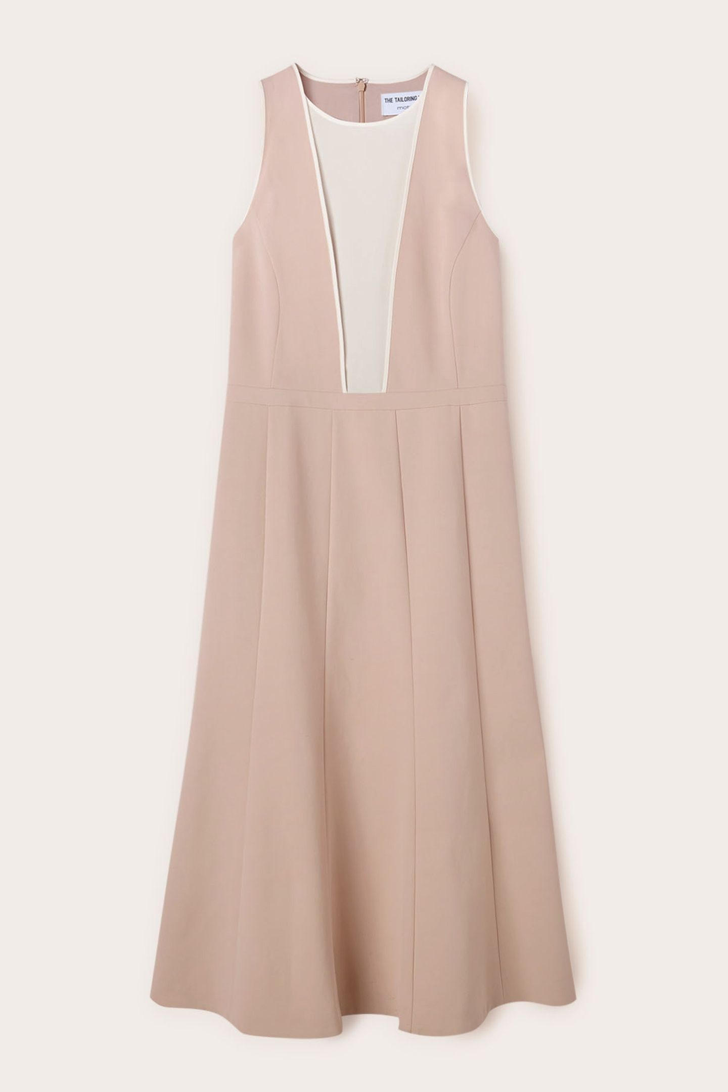 FLARE DRESS WITH INSERT BEIGE 4