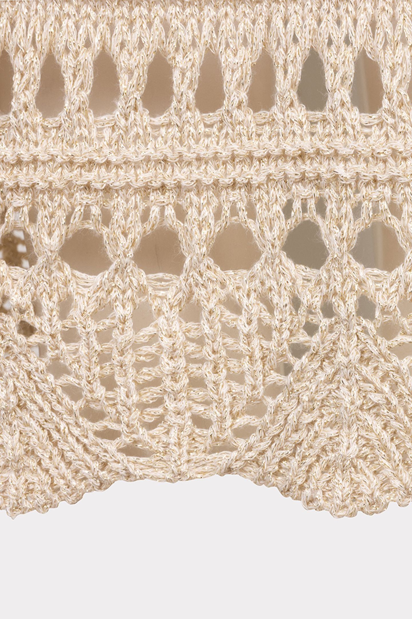 GILLET LONG FANCY OPEN KNIT LUREX LIGHT SAND 6