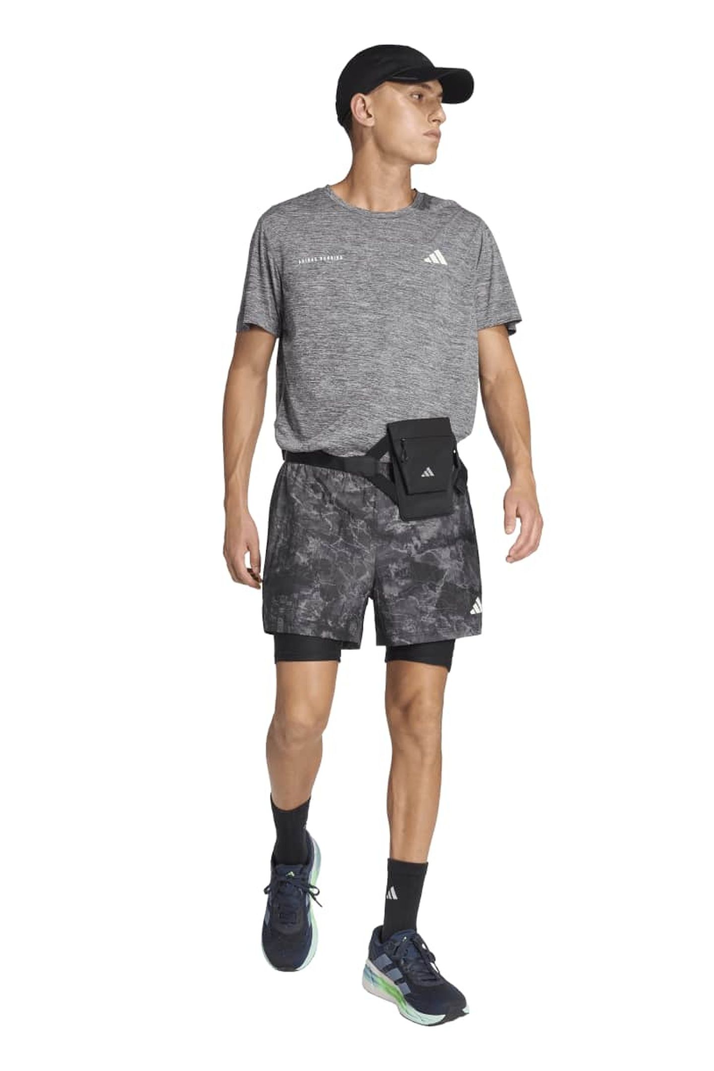 UNISEX PERFORMANCE OWN THE RUN SPRAY DYE 2IN1 SHORT GREY FOU 2