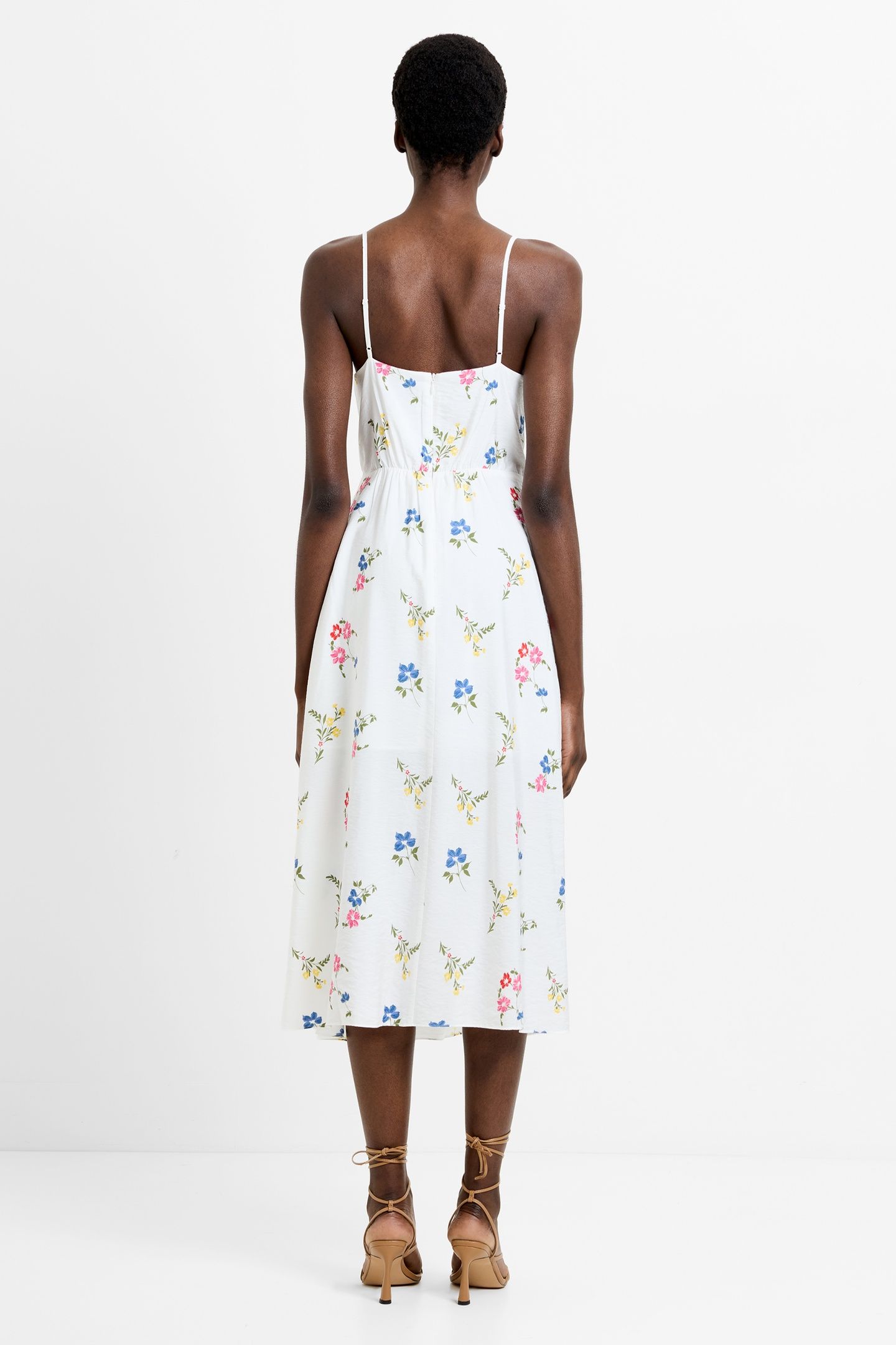 KIRSTY DRAPE SUN DRESS WHITE MULTI 4