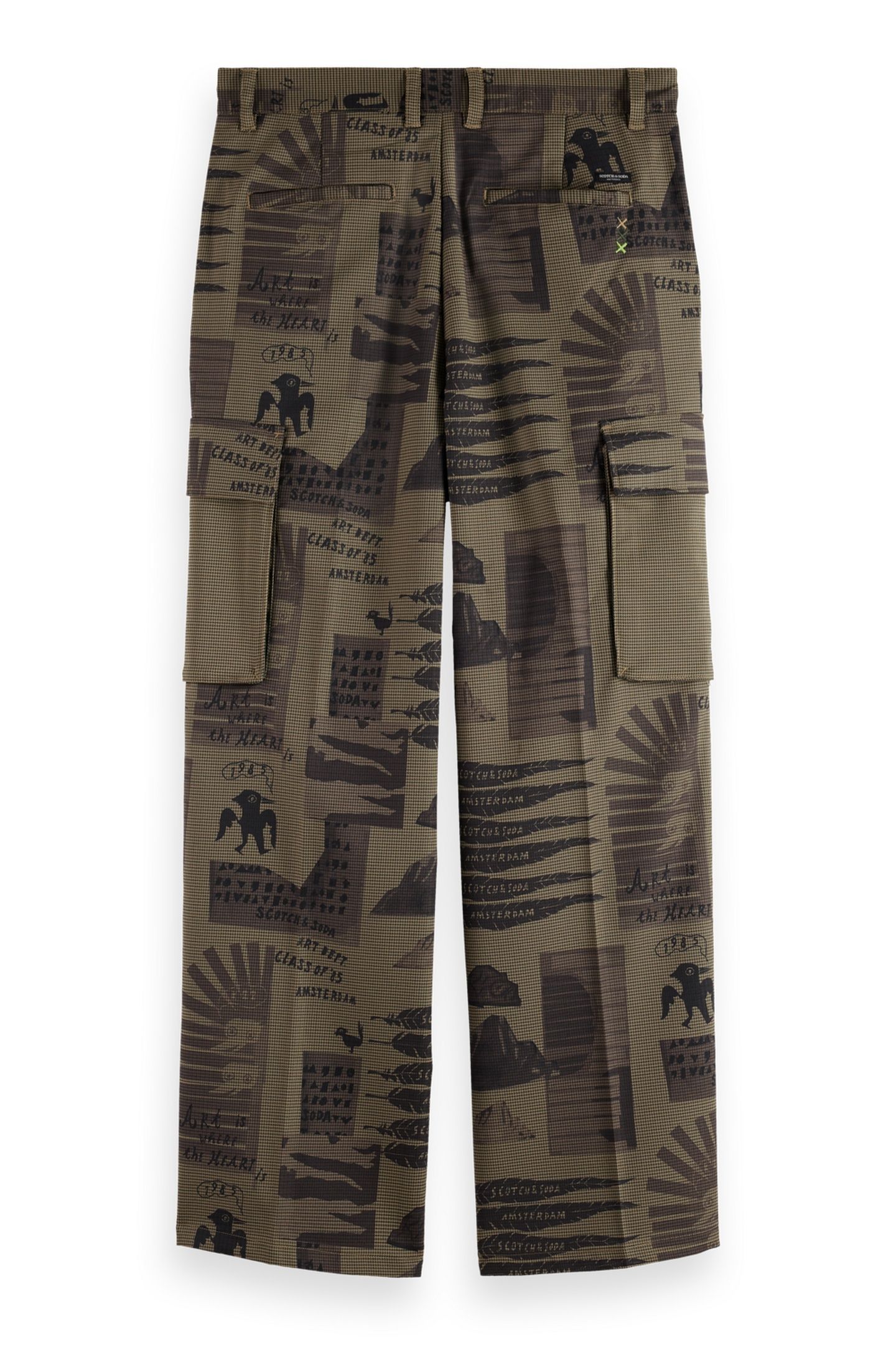 BAGGY FIT ALL-OVER PRINTED CARGO PANTS ART DEPT COLLAGE HOUN 2