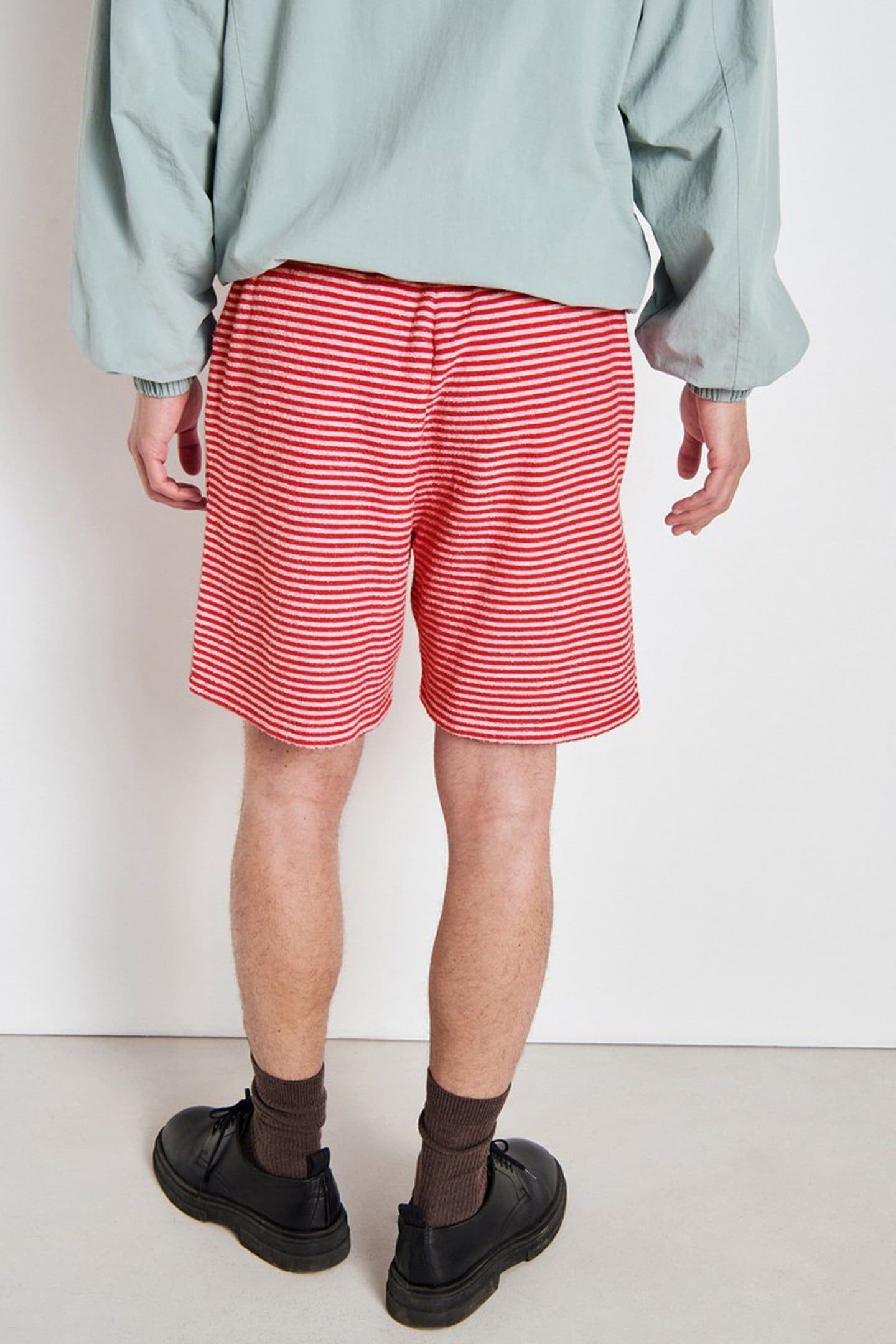 BOBYPARK SHORTS RAYURES ROUGES ET GRISES 3