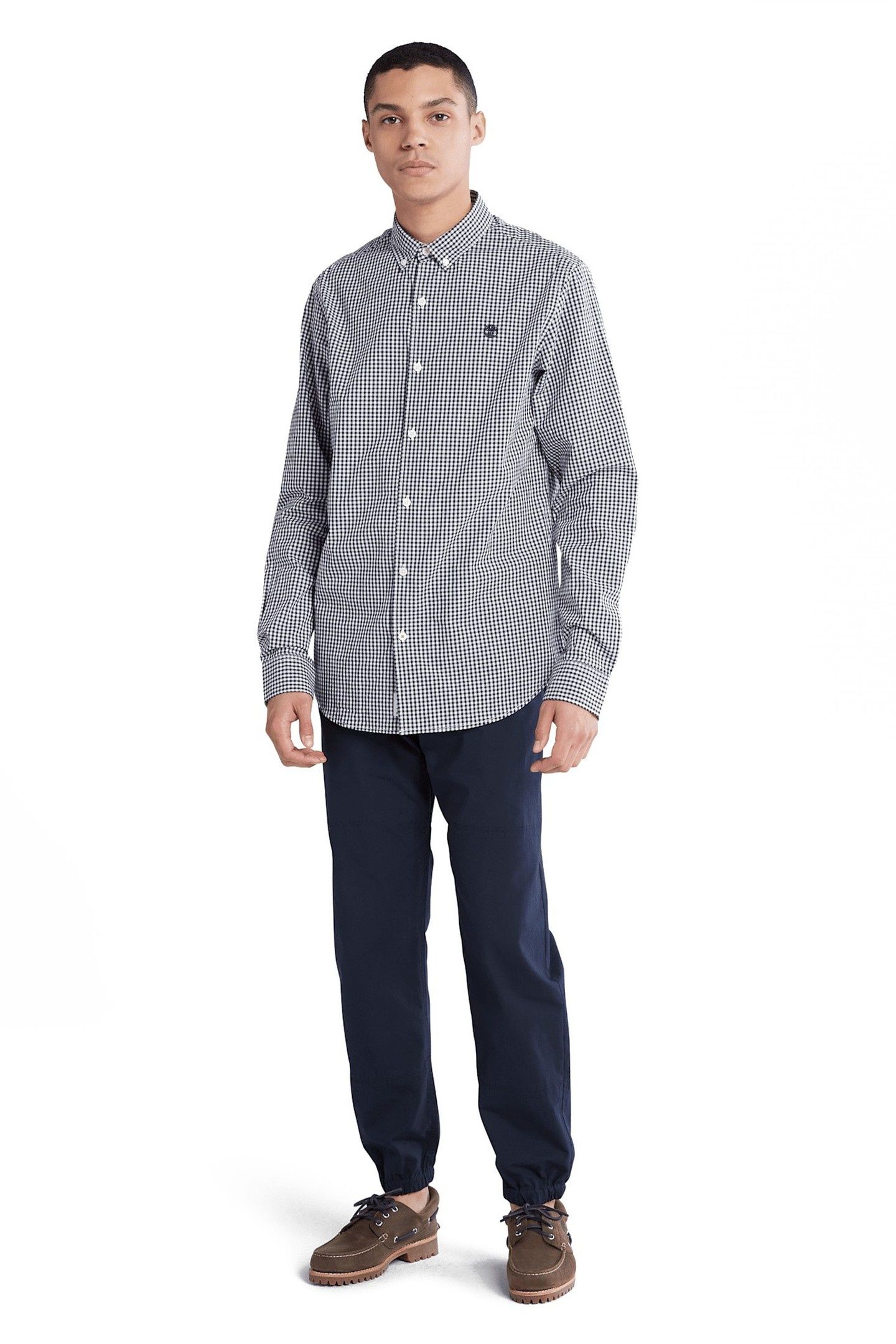 MICRO GINGHAM POPLIN SHIRT DRK SAPPHIRE YD 1