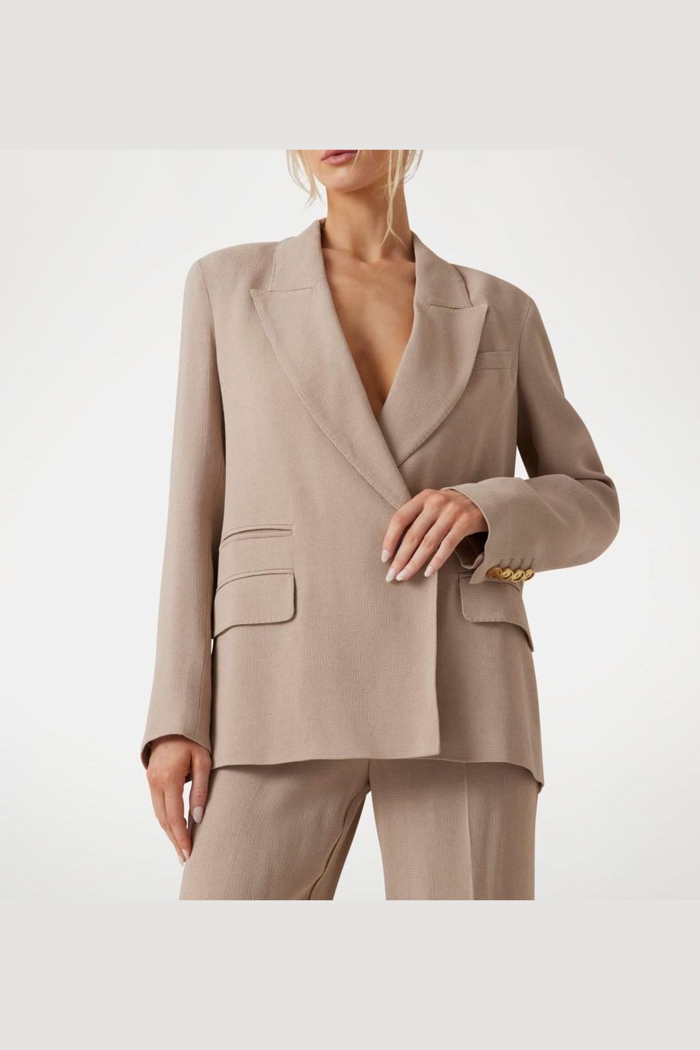 ARIANA DOUBLE BREAST VELVET TAUPE 2
