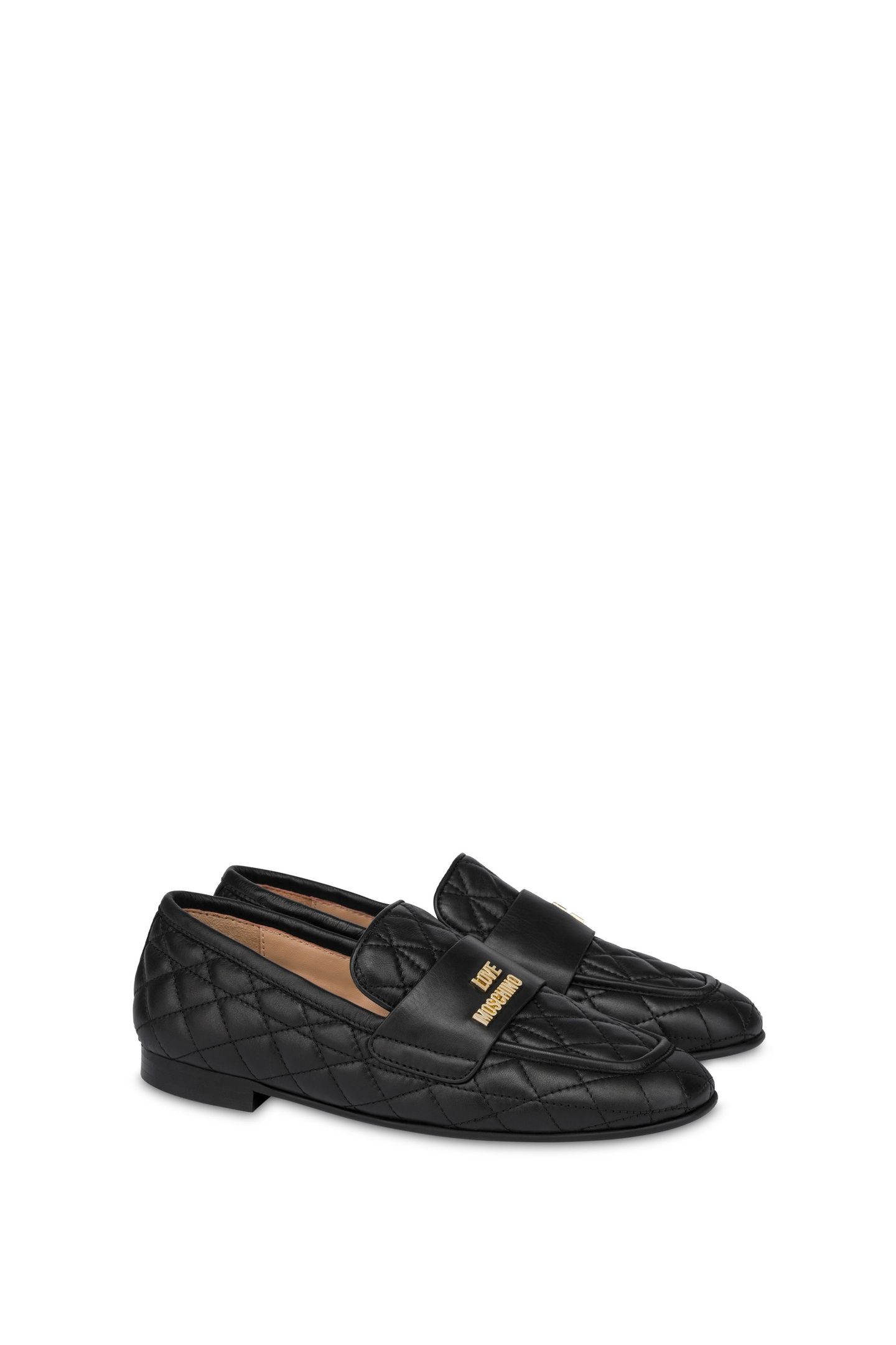 FLAT LOVE NAPPA LEATHER LOAFERS BLACK 2