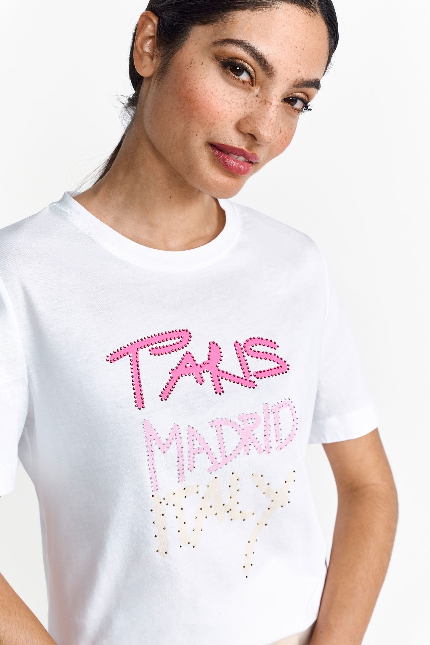 ELEGANT FIT T-SHIRT PARIS MADRID ITALY WHITE 1
