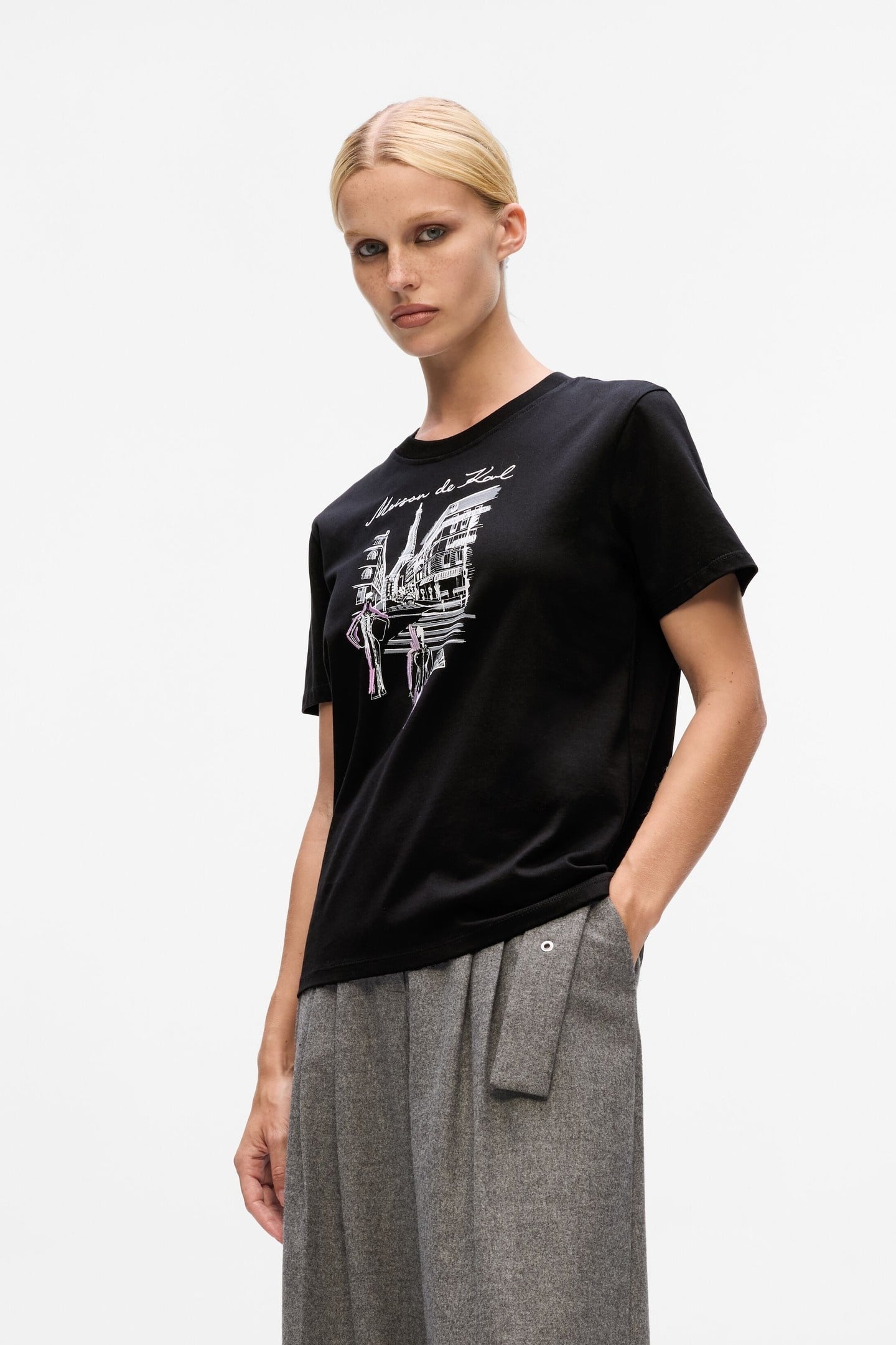 PARIS SKETCH STREET T-SHIRT BLACK 1