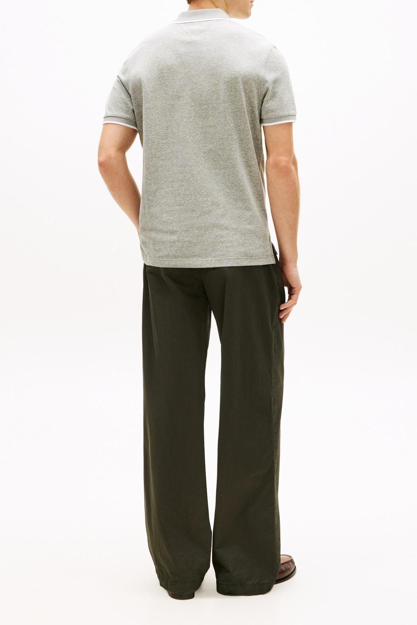 COTTON LINEN PIQUE POLO DARK ARTICHOKE 3