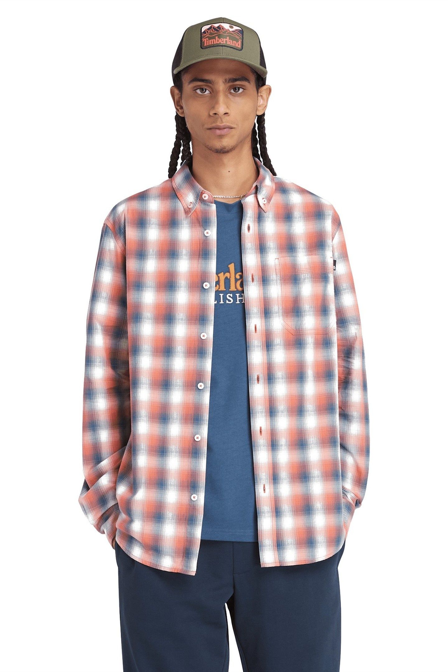CHECK POPLIN SHIRT BURNT SIENNA YD 2