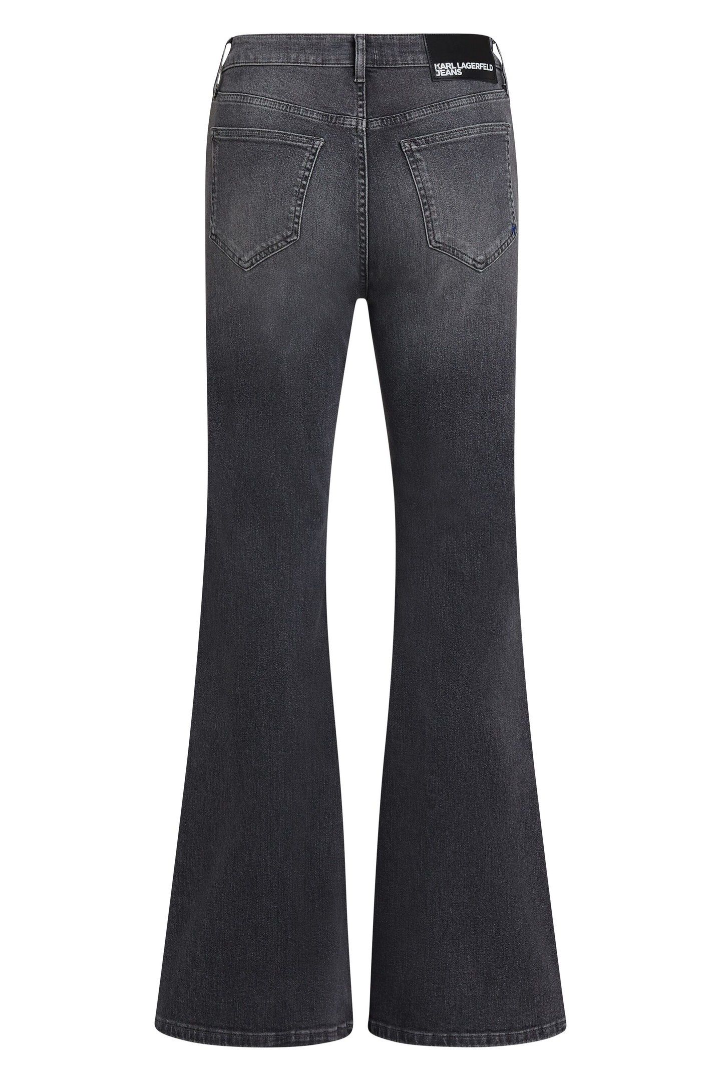 FLARED SHANK DENIM VISUAL WASHED BLACK 4