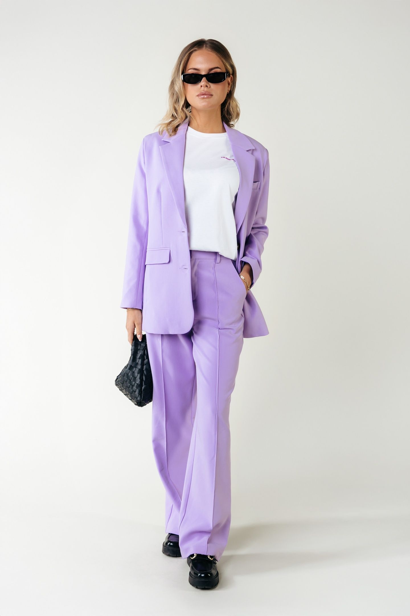 RUS UNI PINTUCK STRAIGHT PANTS LIGHT LILAC 1