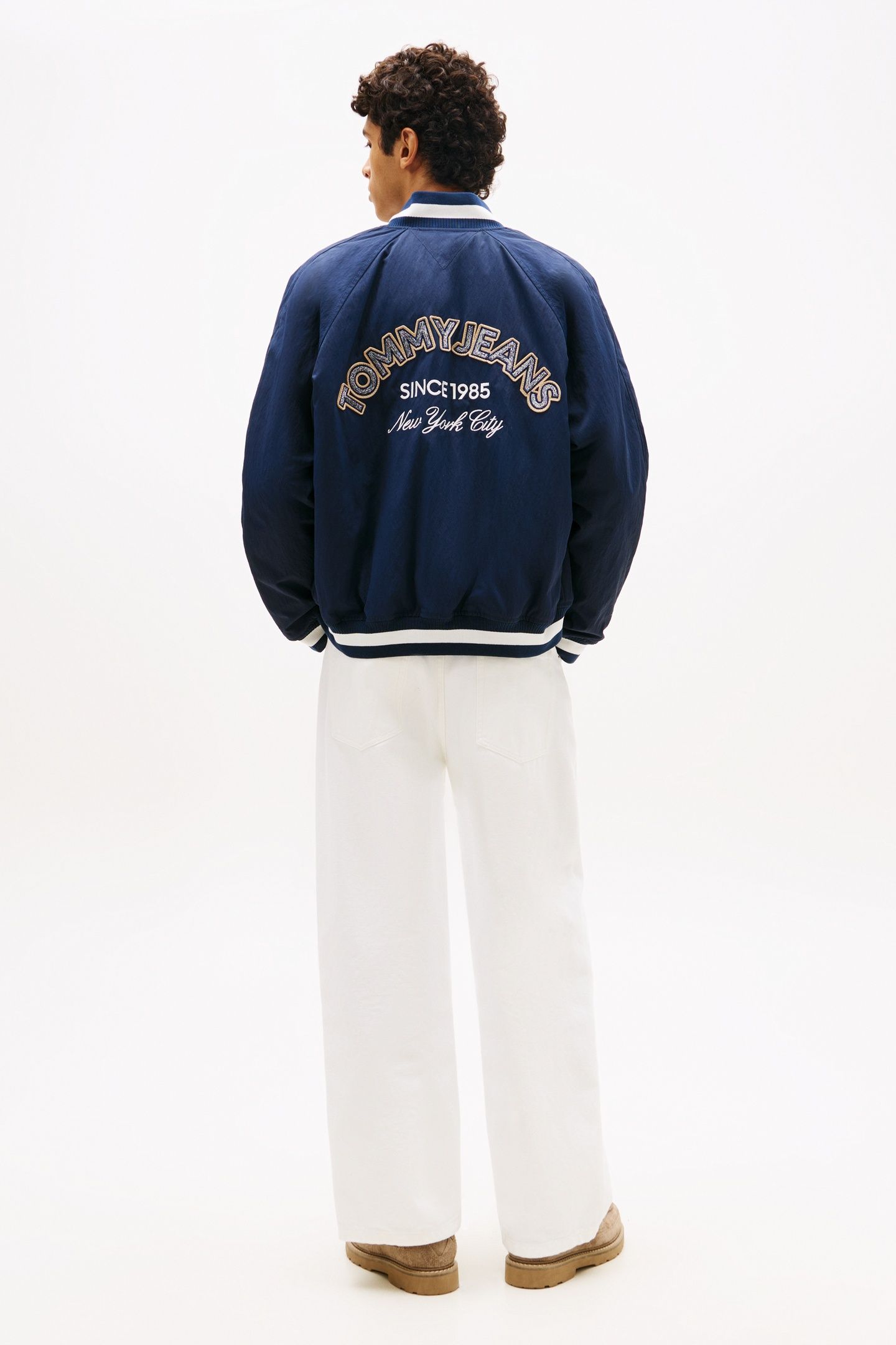 TJM VARSITY NYLON BOMBER JACKET DARK NIGHT NAVY 2