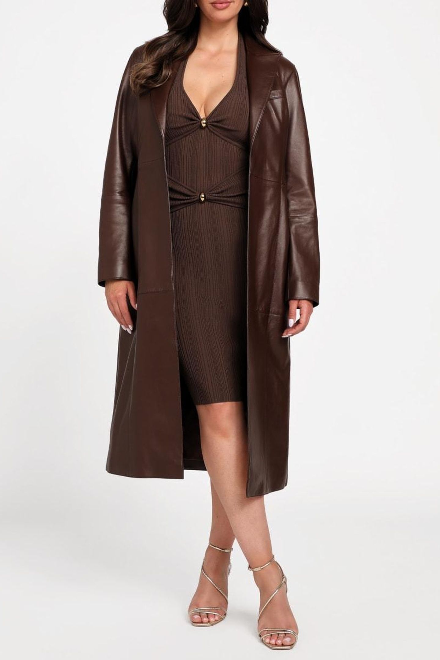 KATHLEEN HALTER DRESS RICH BROWN 4