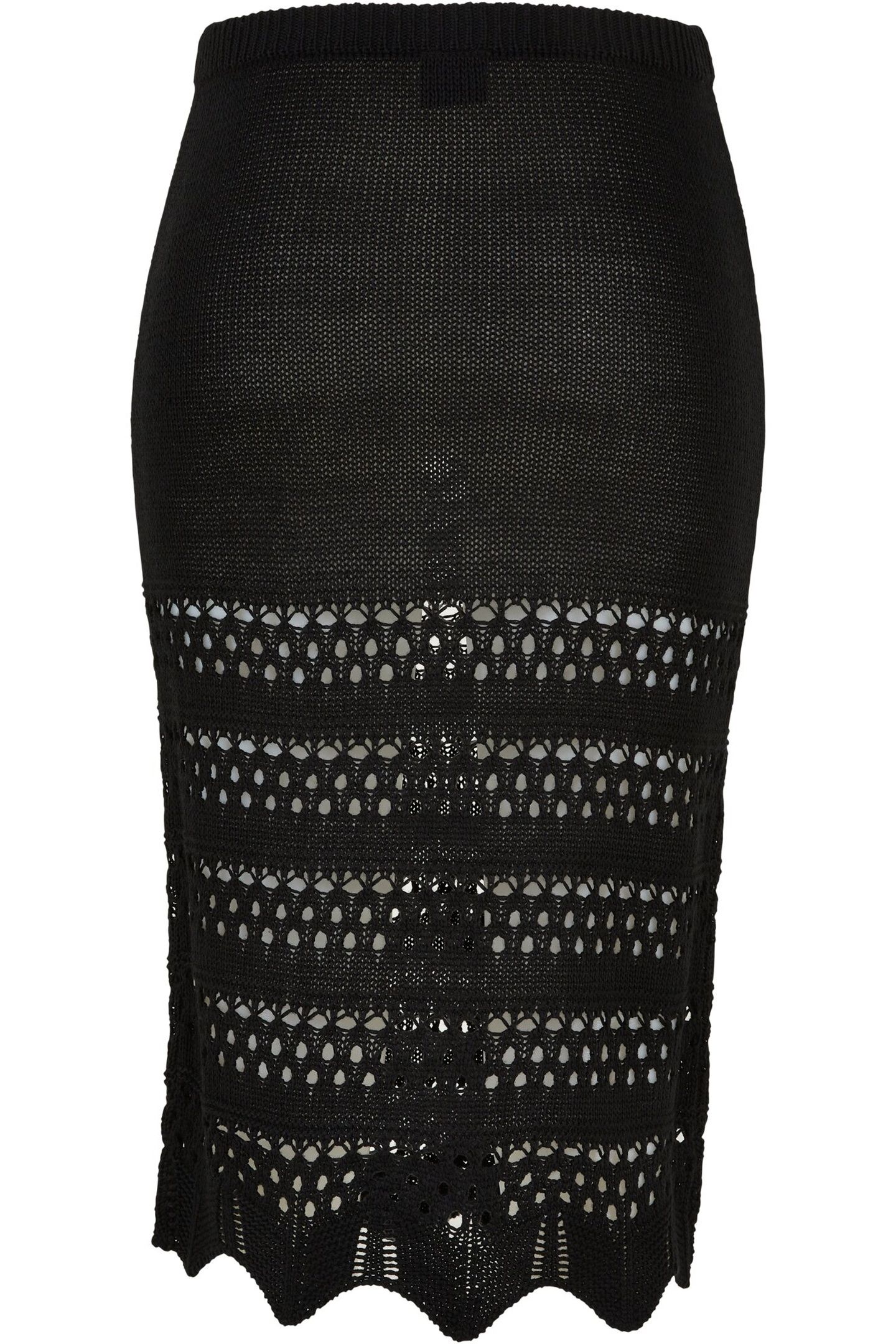 LADIES 3/4 CROCHET KNIT SKIRT BLACK 3
