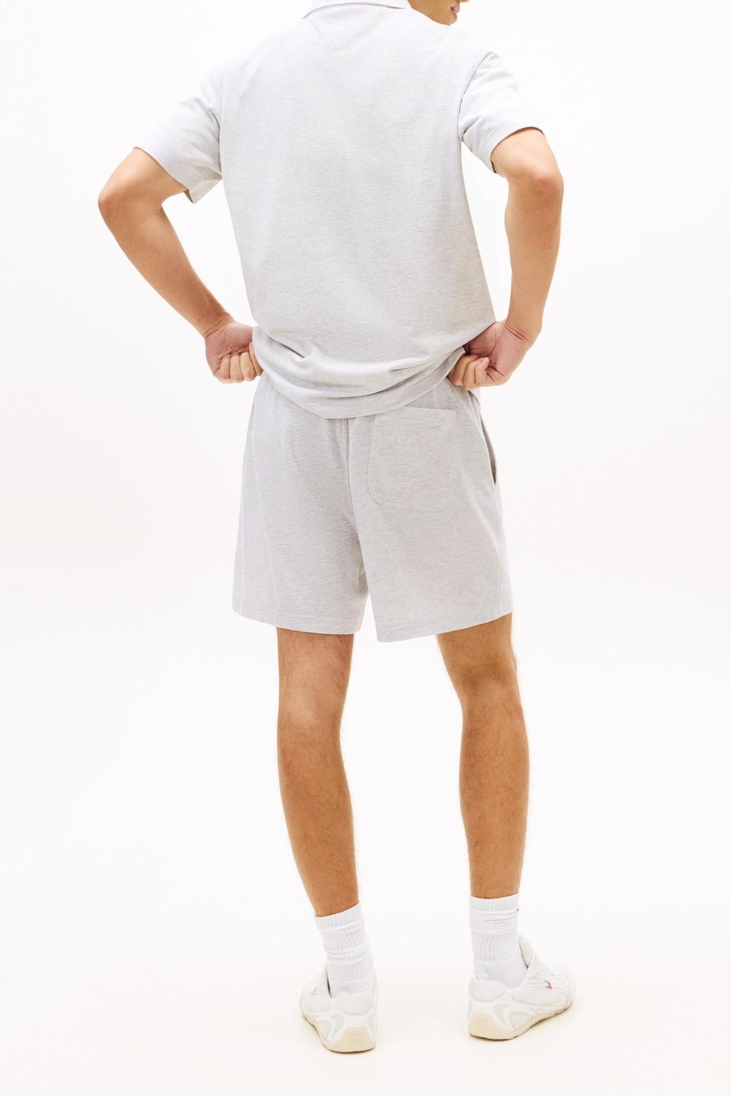 TJM REGULAR WAFFLE POLO ICE GREY HEATHER 2