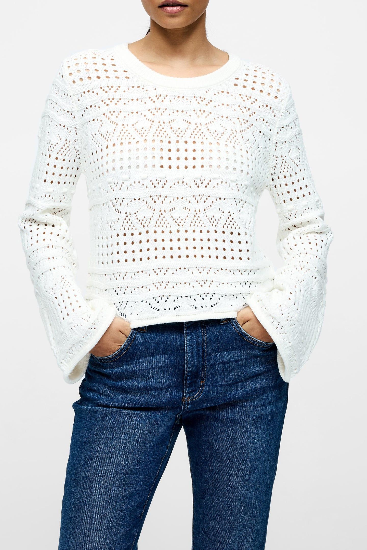 CROCHET BOBBLE KNIT SUMMER WHITE 1