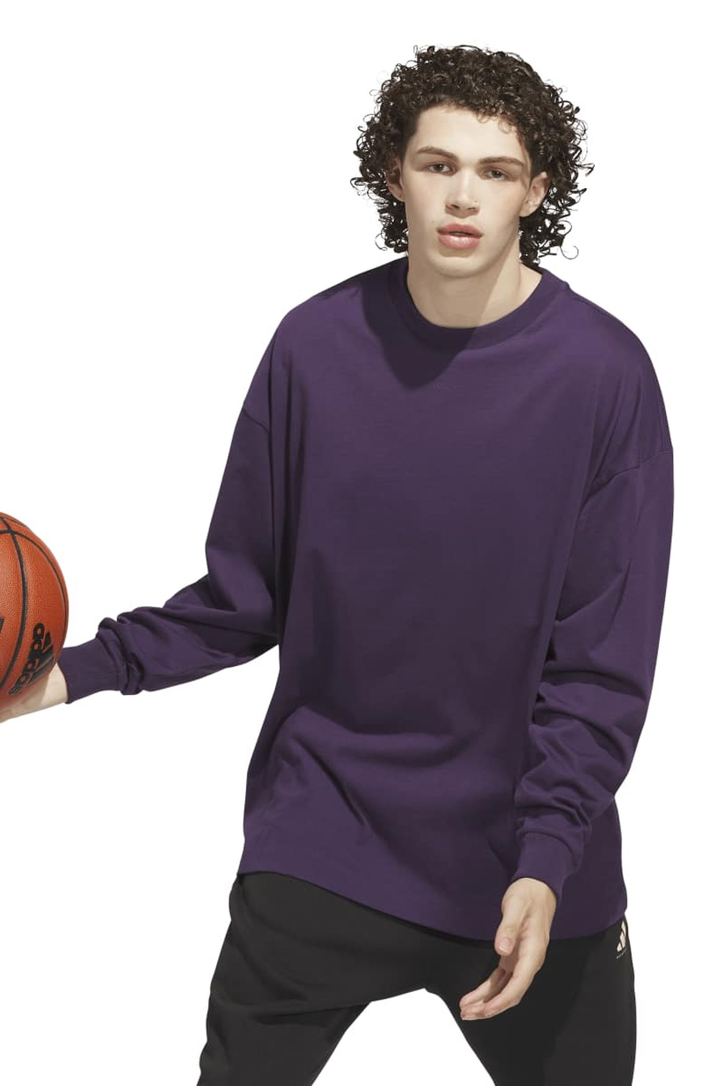 UNISEX PERFORMANCE ADIDAS BASKETBALL LONG SLEEVE TEE AURORA 4