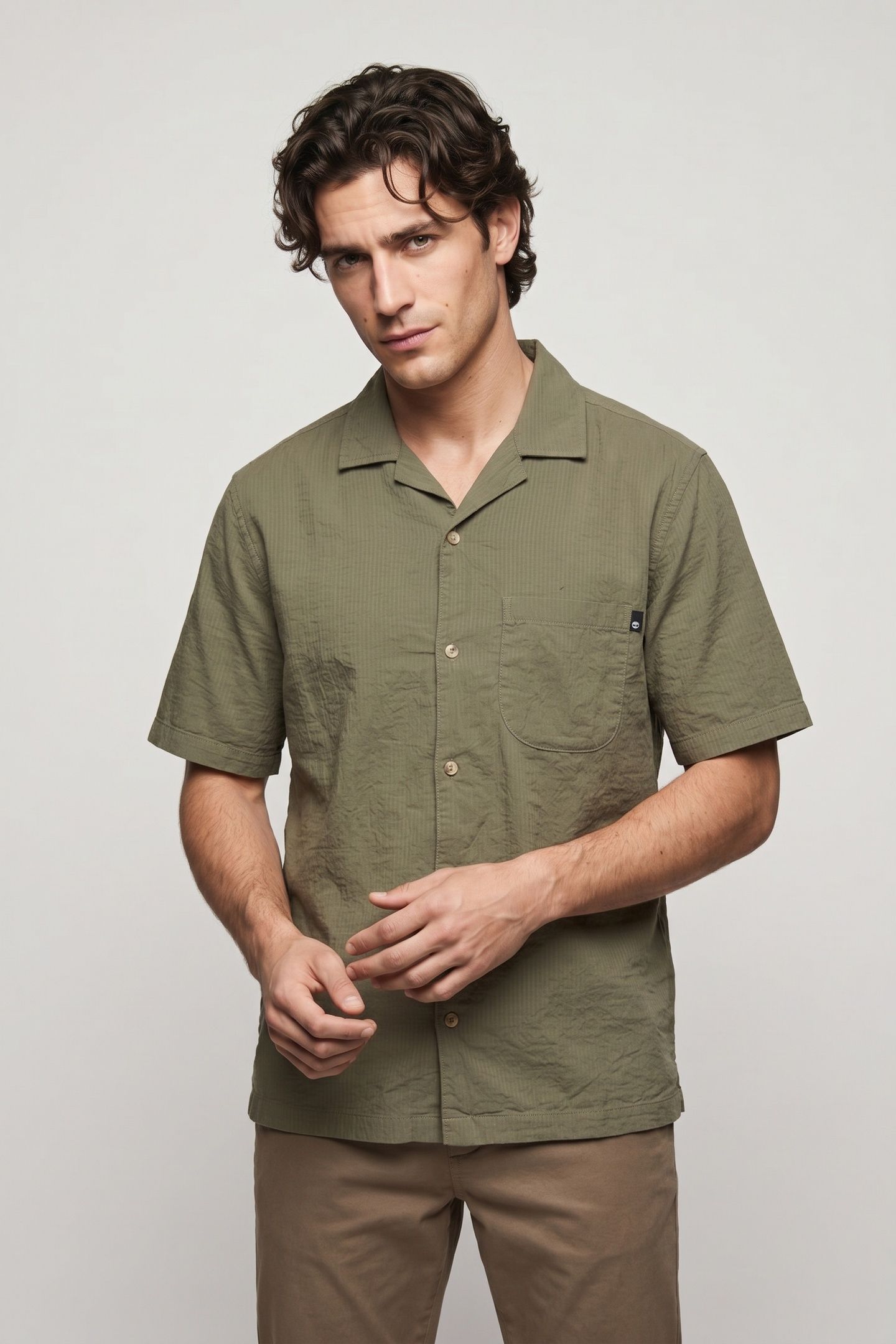 SS SEERSUCKER RESORT SHIRT MEDIUM GREEN 2