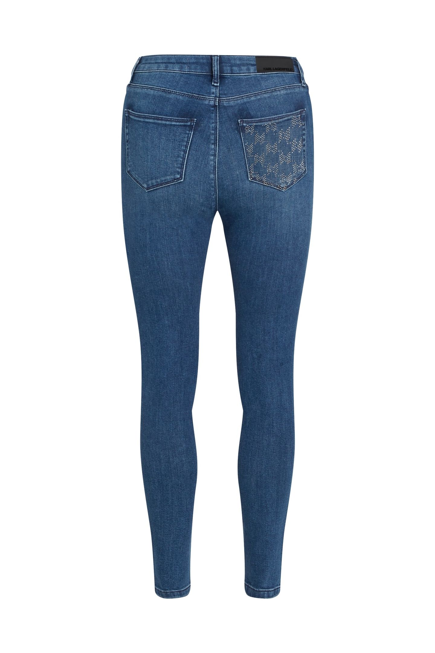 HIGH WAIST SKINNY DENIM PANTS DARK BLUE DENIM 4