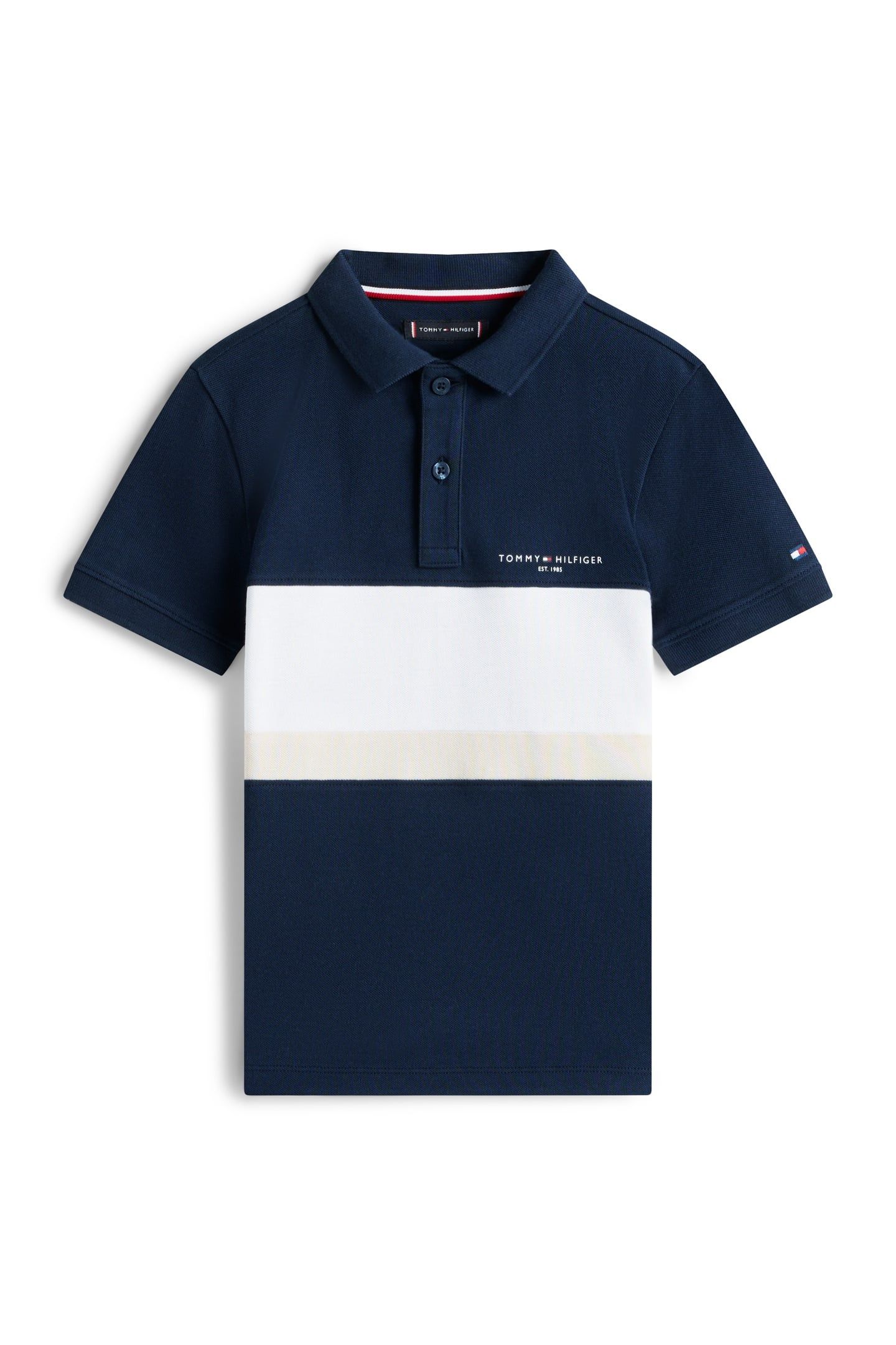 BOYS MINI EMBROIDERED POLO DARK NIGHT NAVY COLOURBLOCK 4