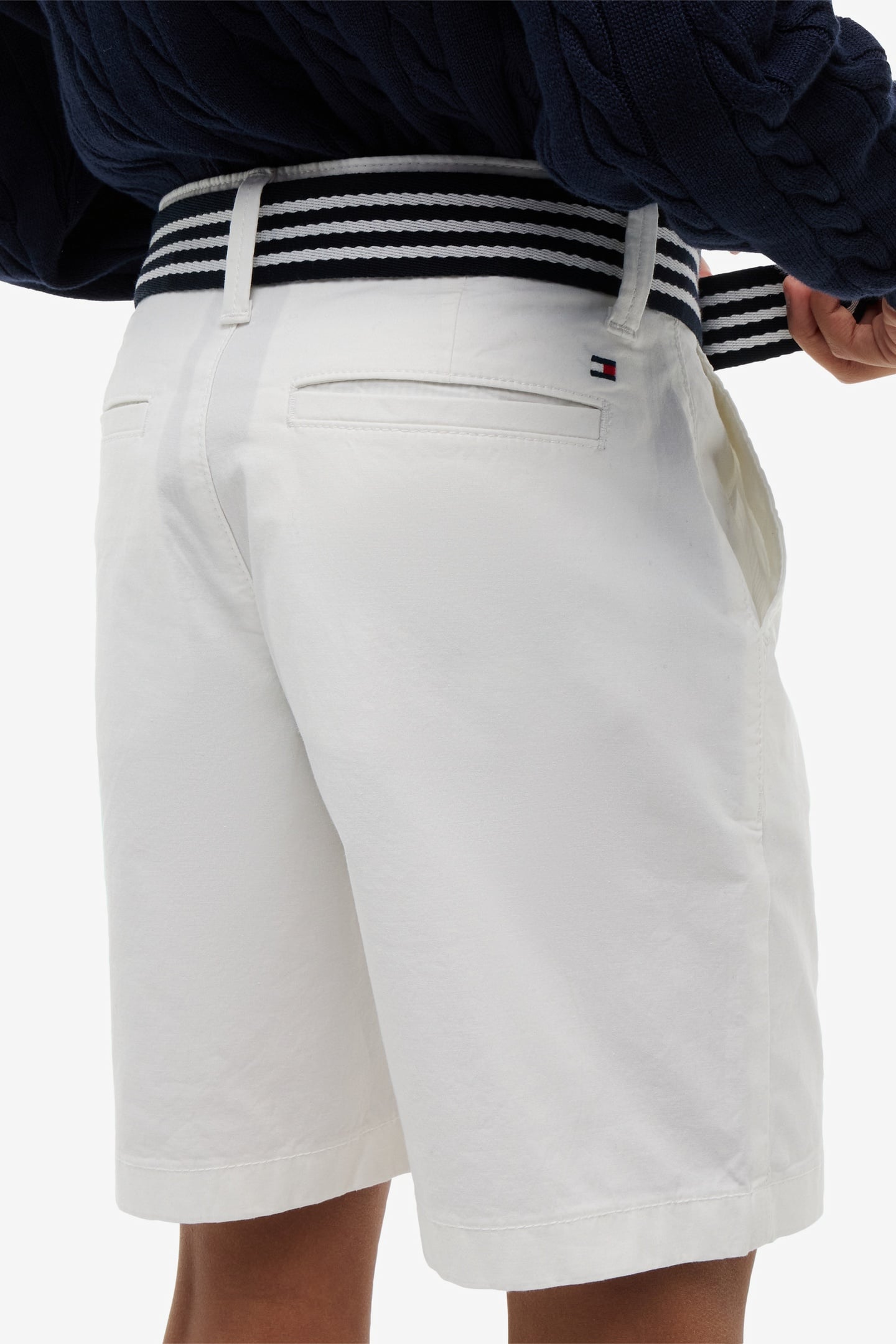 BOYS BAGGY CHINO BELTED SHORTS WHITE 4
