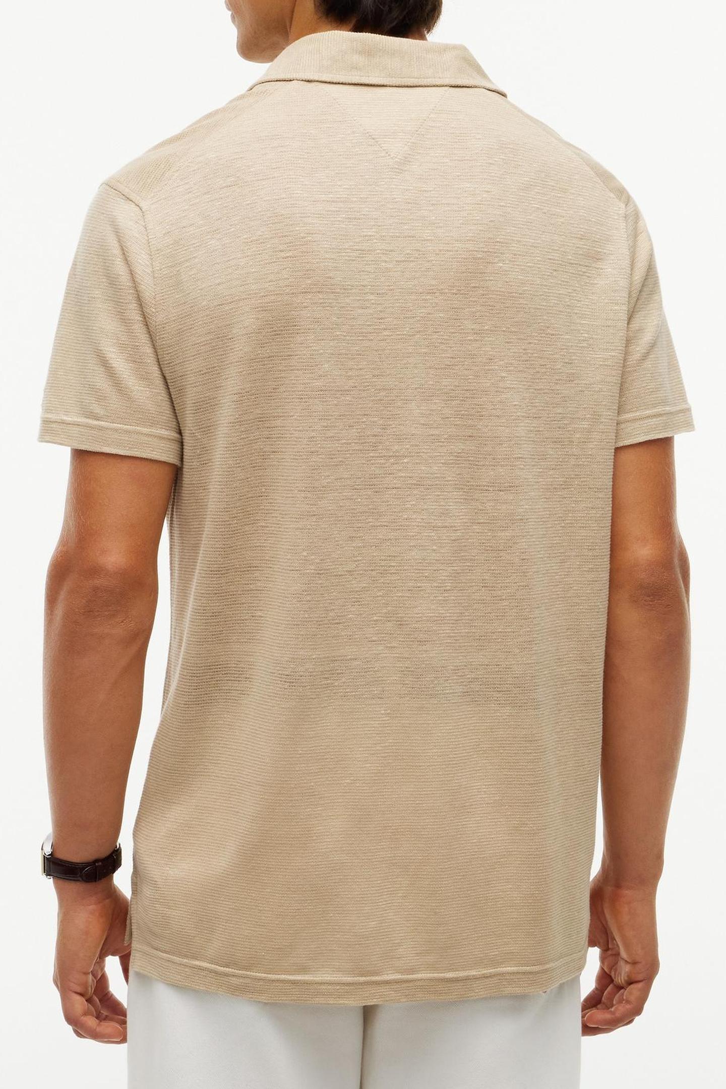 DC SPREAD COLLAR LINEN POLO SANDALWOOD 2