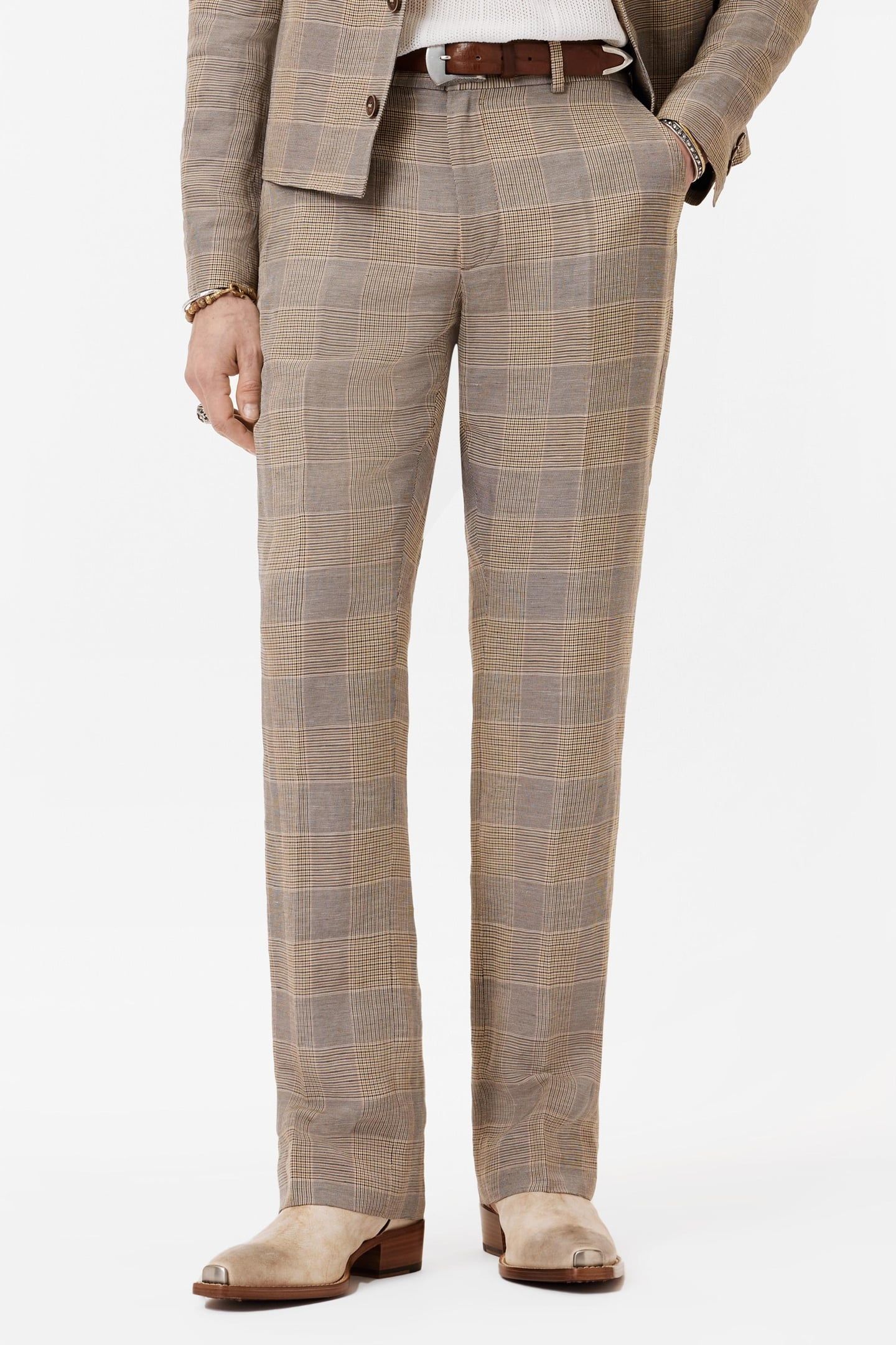 BLEECKER PANTS - BOOTCUT PANTS WITH SLIG DARK TAN 1