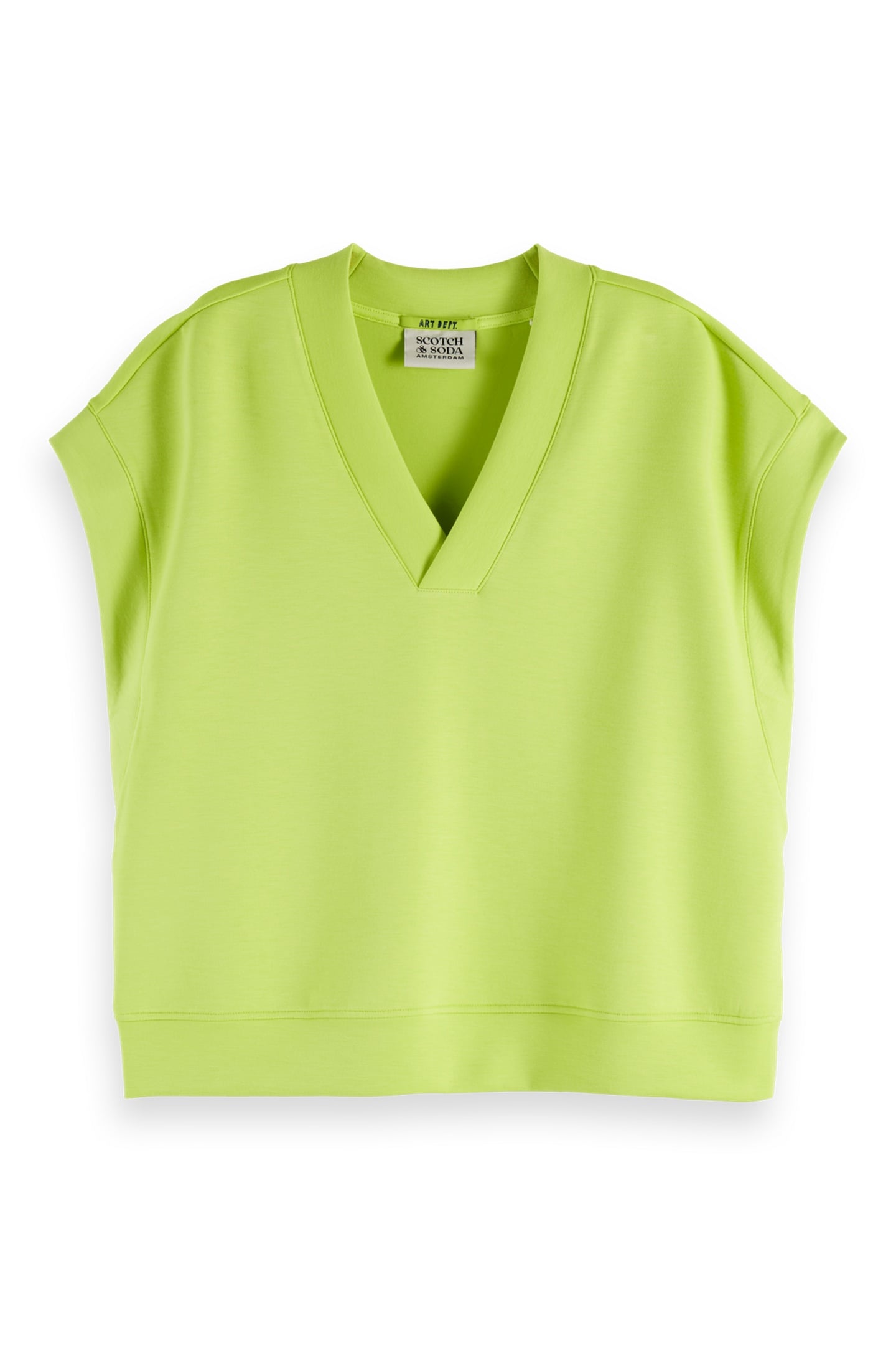 V-NECK SLEEVELESS MODAL SWEATSHIRT GREEN GLOW 4