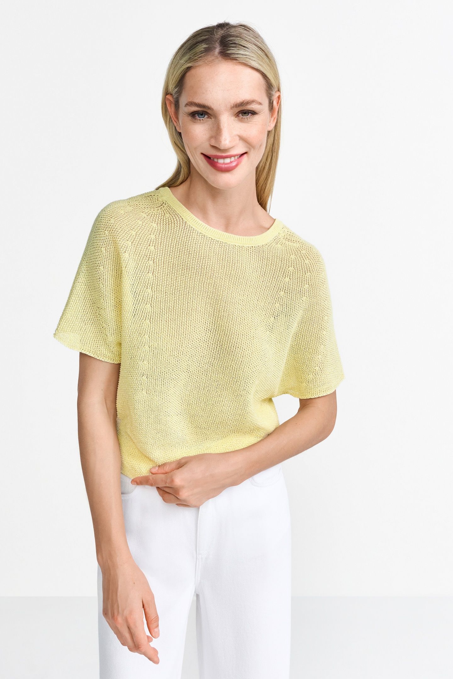 CREW NECK SHINY YARN LIGHT VANILLA 2