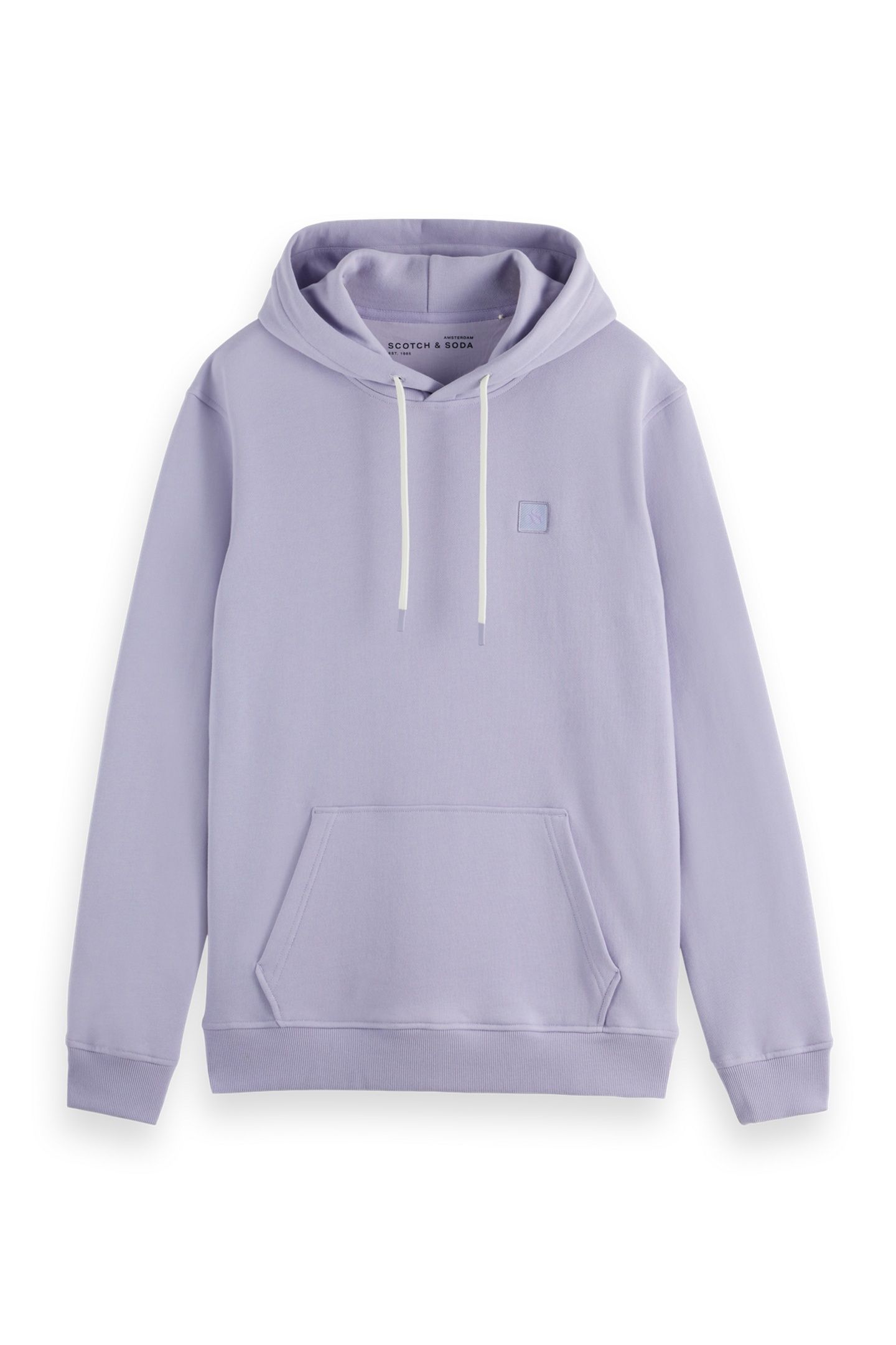 REGULAR-FIT LOGO BADGE HOODIE LANGUID LAVENDER 1