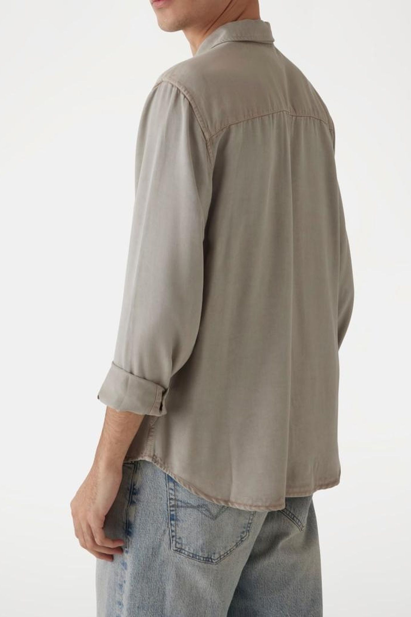GUESS ECO LS BOWIE TENCEL SHIR TRADITIONAL KHAKI MU 3