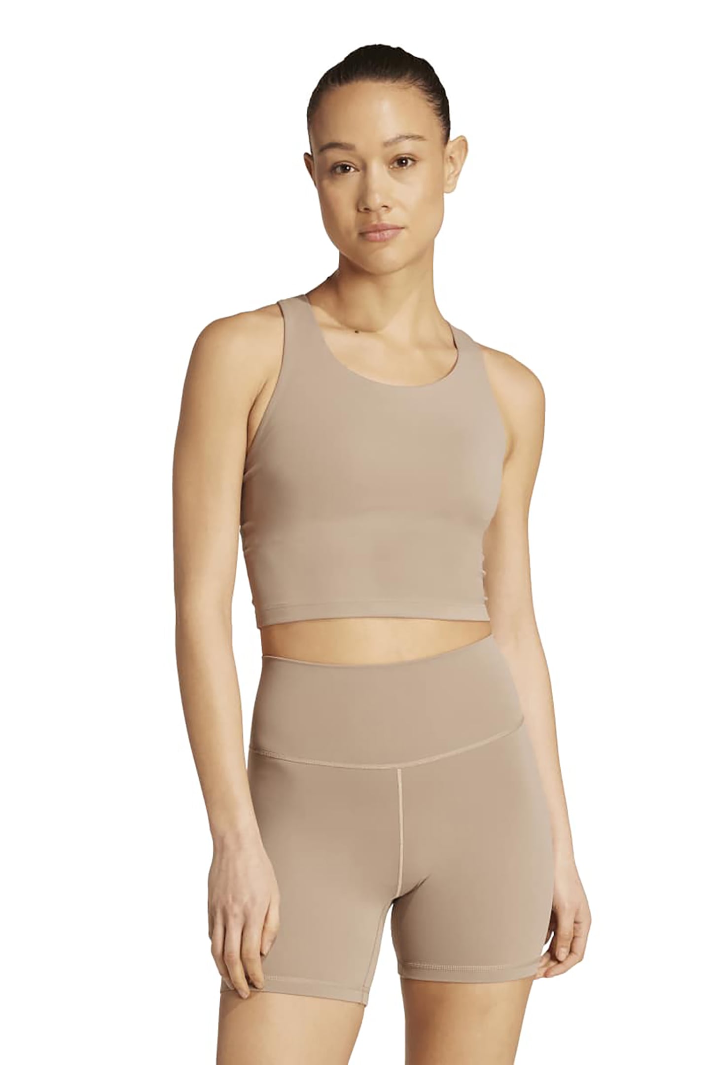 PERFORMANCE ALL ME MEDIUM SUPPORT BRA TANK CHALKY BROWN 1