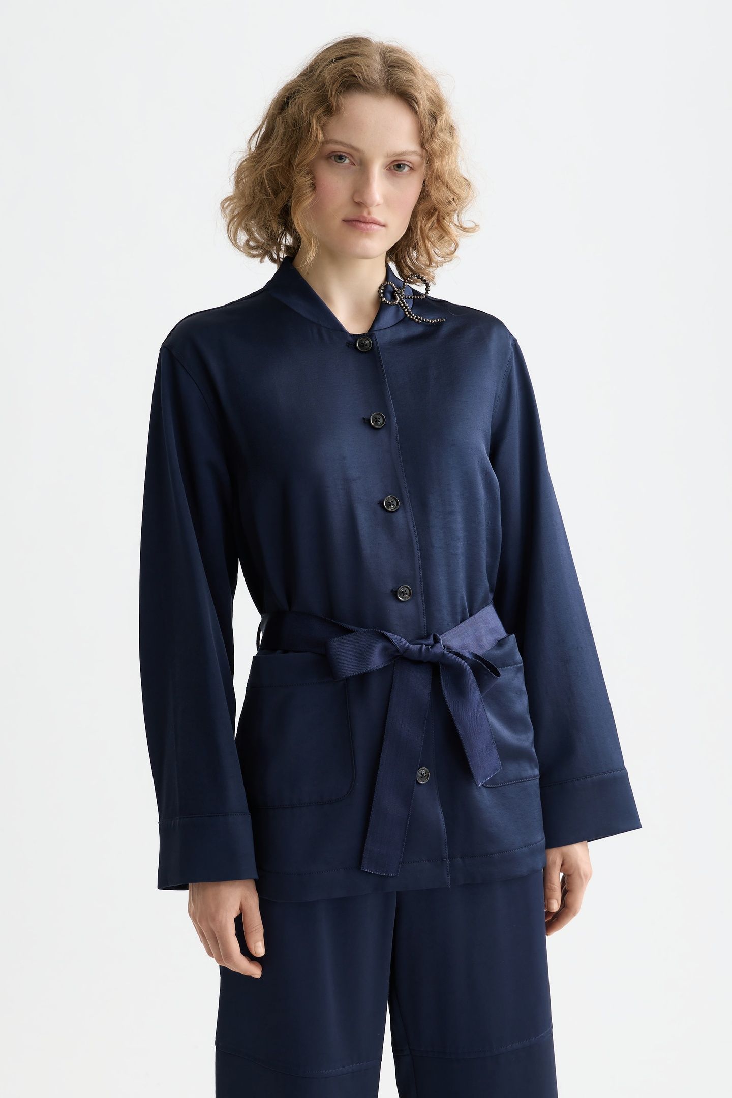 SATIN BLAZER PEACOAT 1