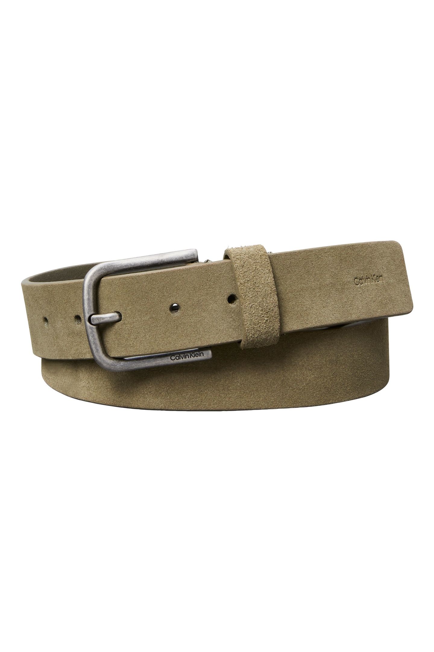 ROUND BUCKLE SUEDE BELT BROWN/ANTIQUE BRASS 1