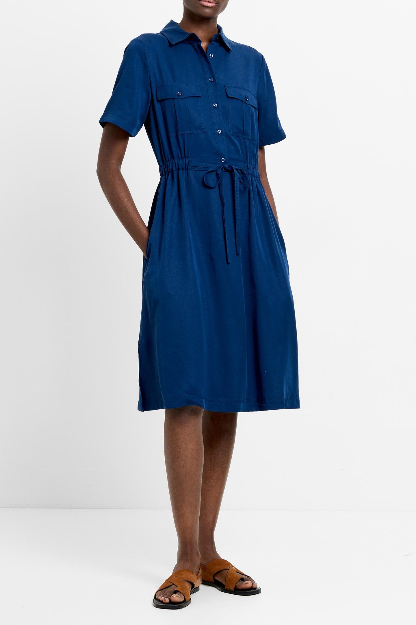POCKET SHIRT DRESS MIDNIGHT BLUE 1