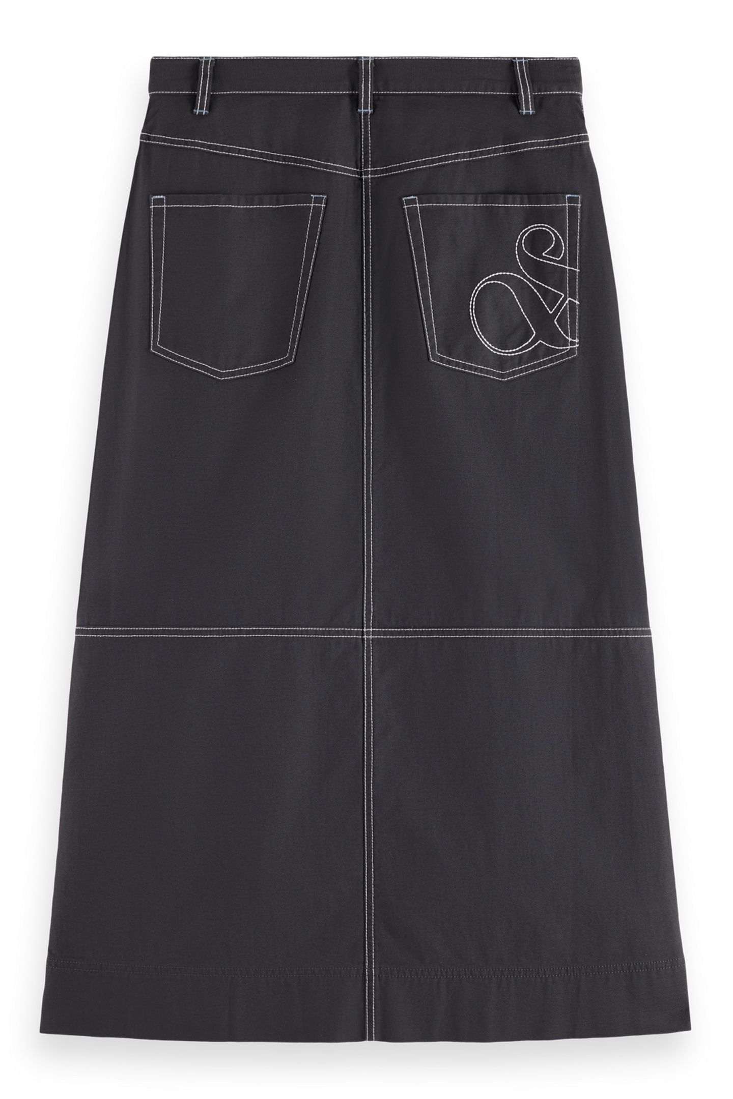 WORKWEAR MIDI SKIRT WITH FRONT SLIT CHARCOAL ART 7