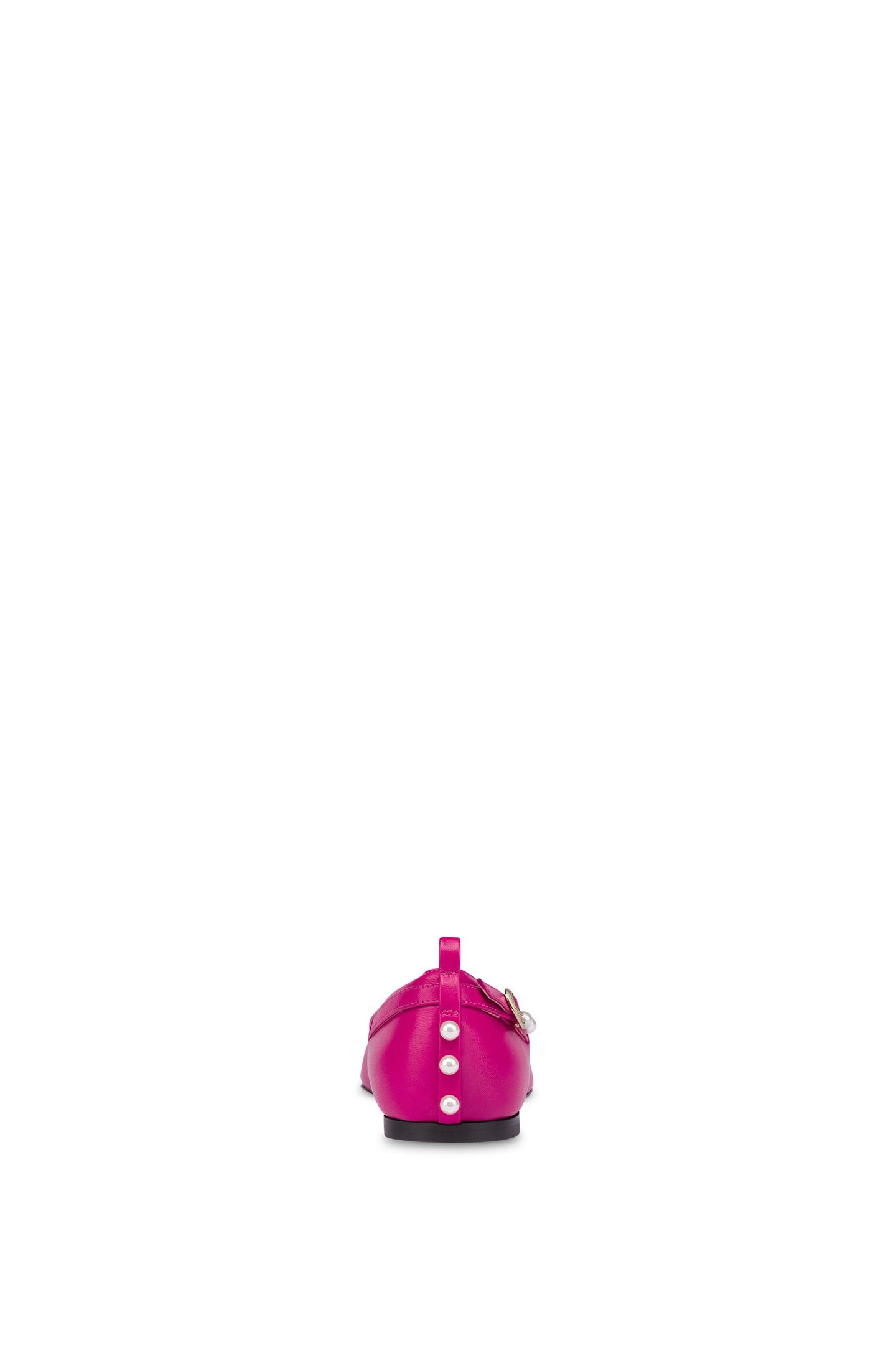 PEARLS NAPPA LEATHER BALLET FLATS FUCHSIA 4