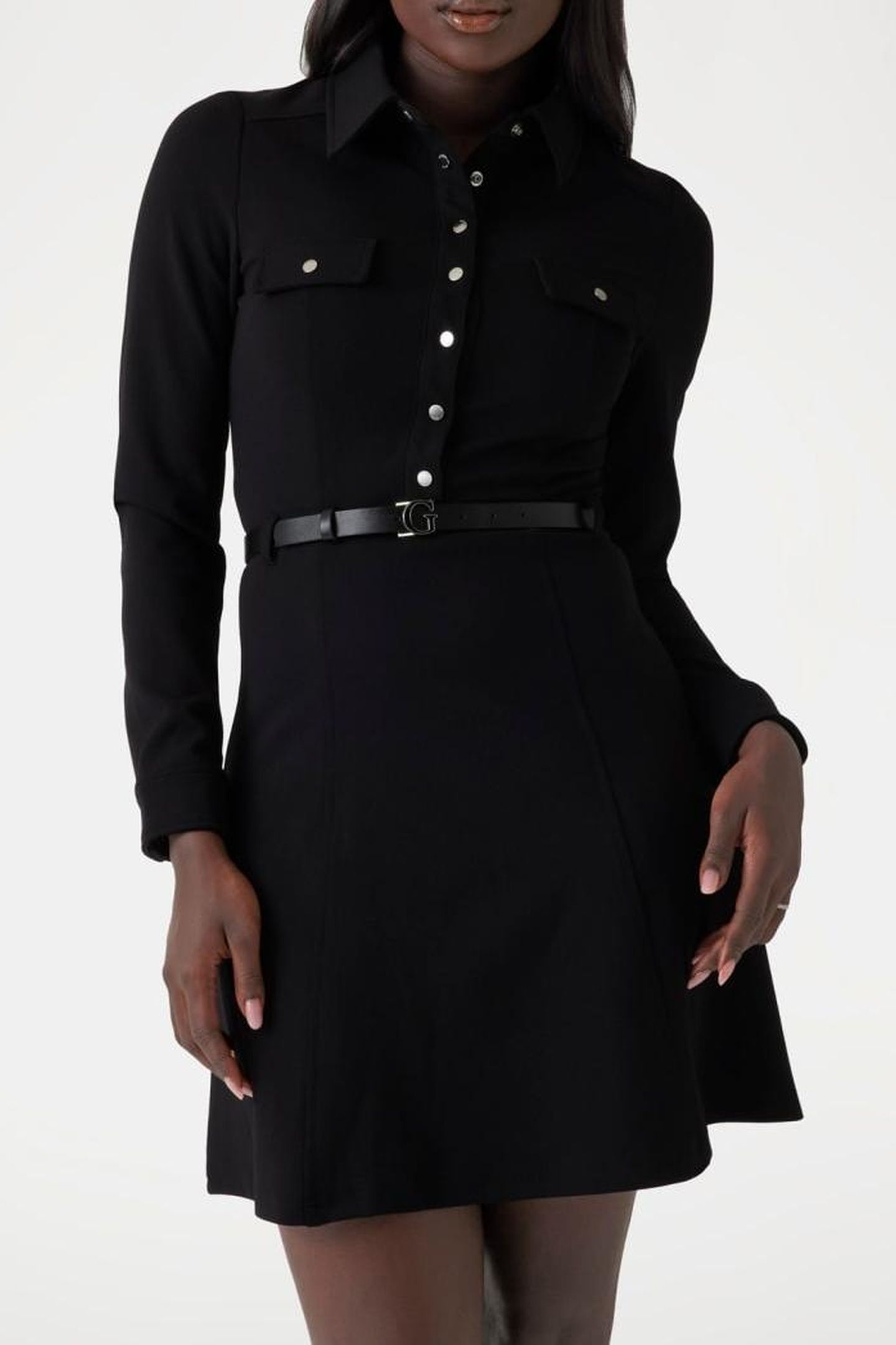 GUESS ECO ZAMA LS FLARE SHIRT JET BLACK A996 5