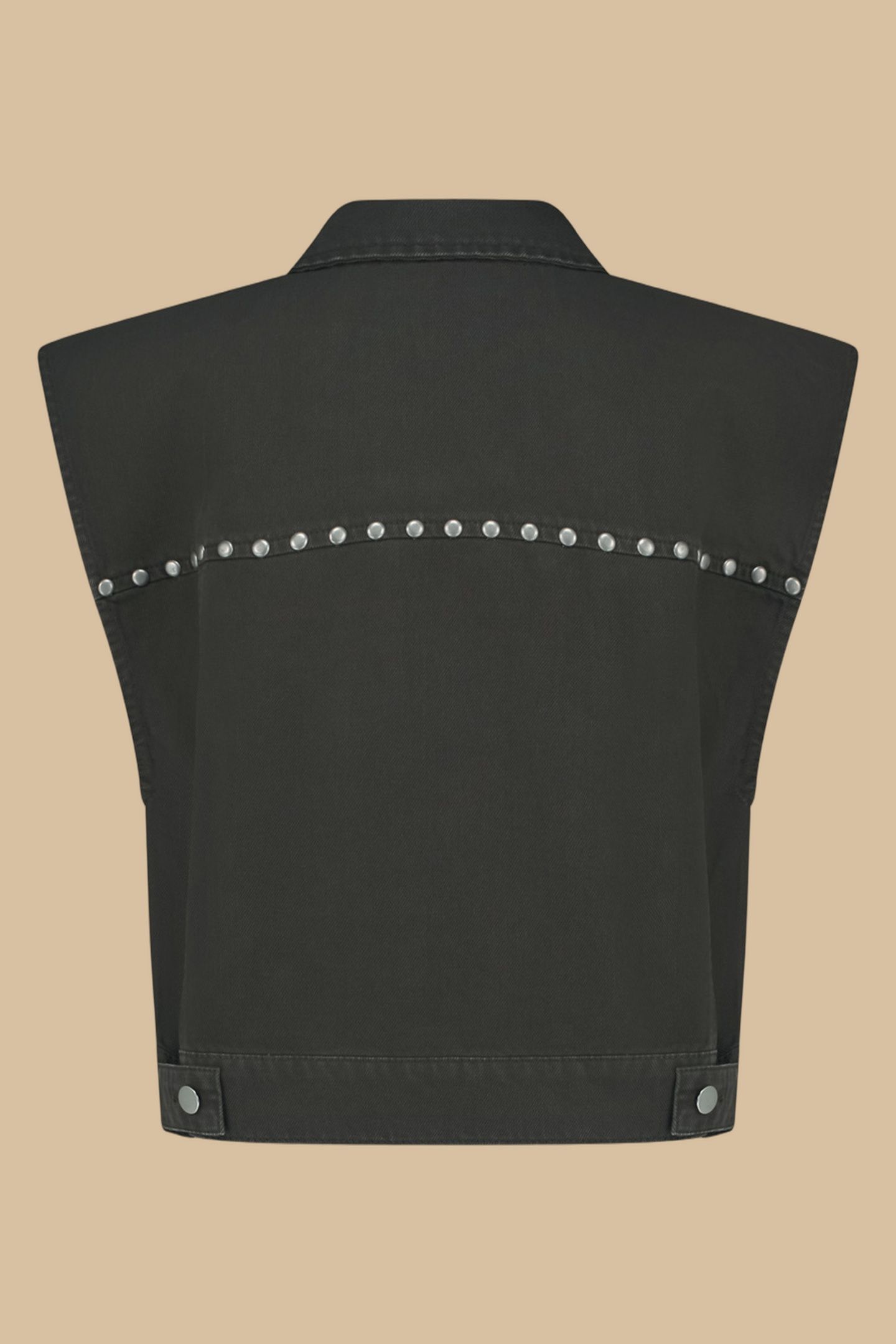 LUCY GILET WASHED NERO 2