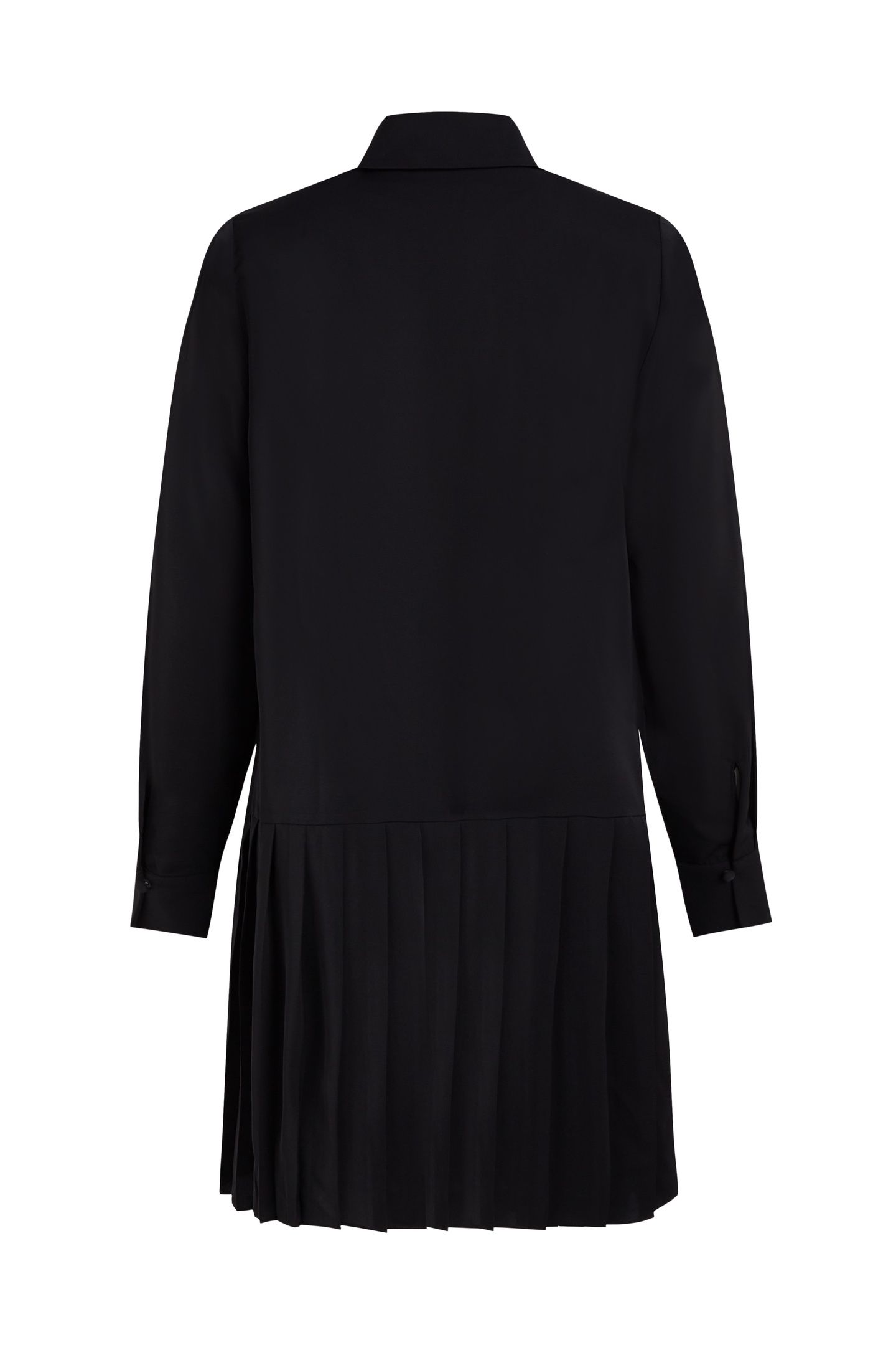 K BUTTONS PLEATED MINI DRESS BLACK 1