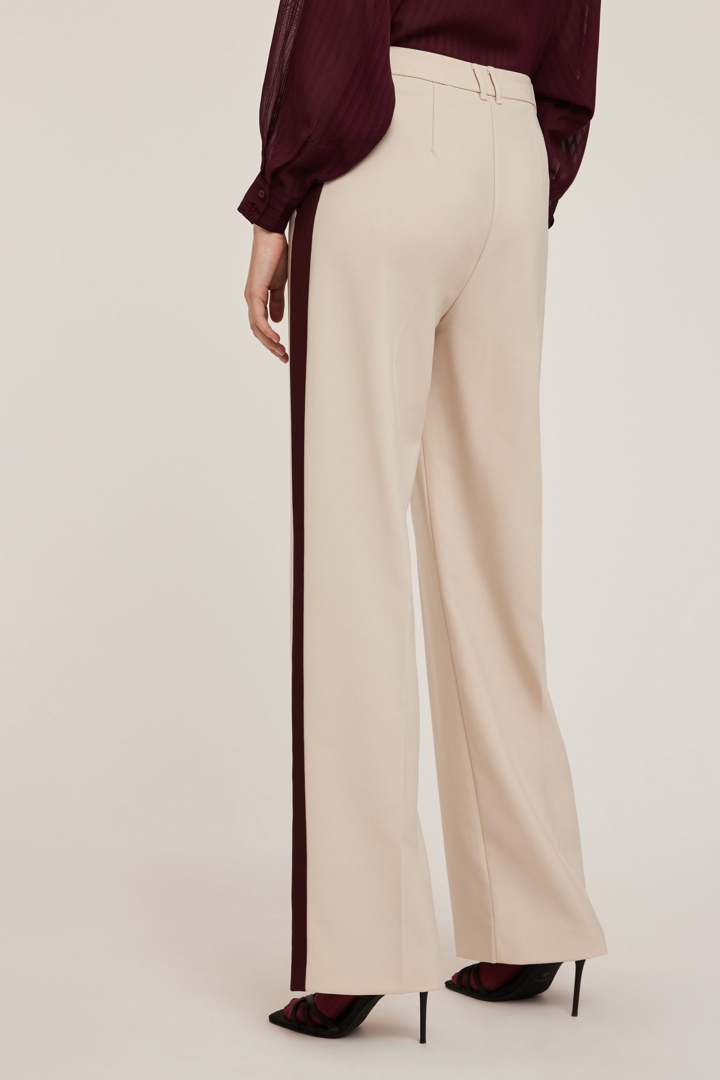 PALAZZO TROUSERS WITH SIDE BAND BEIGE 2