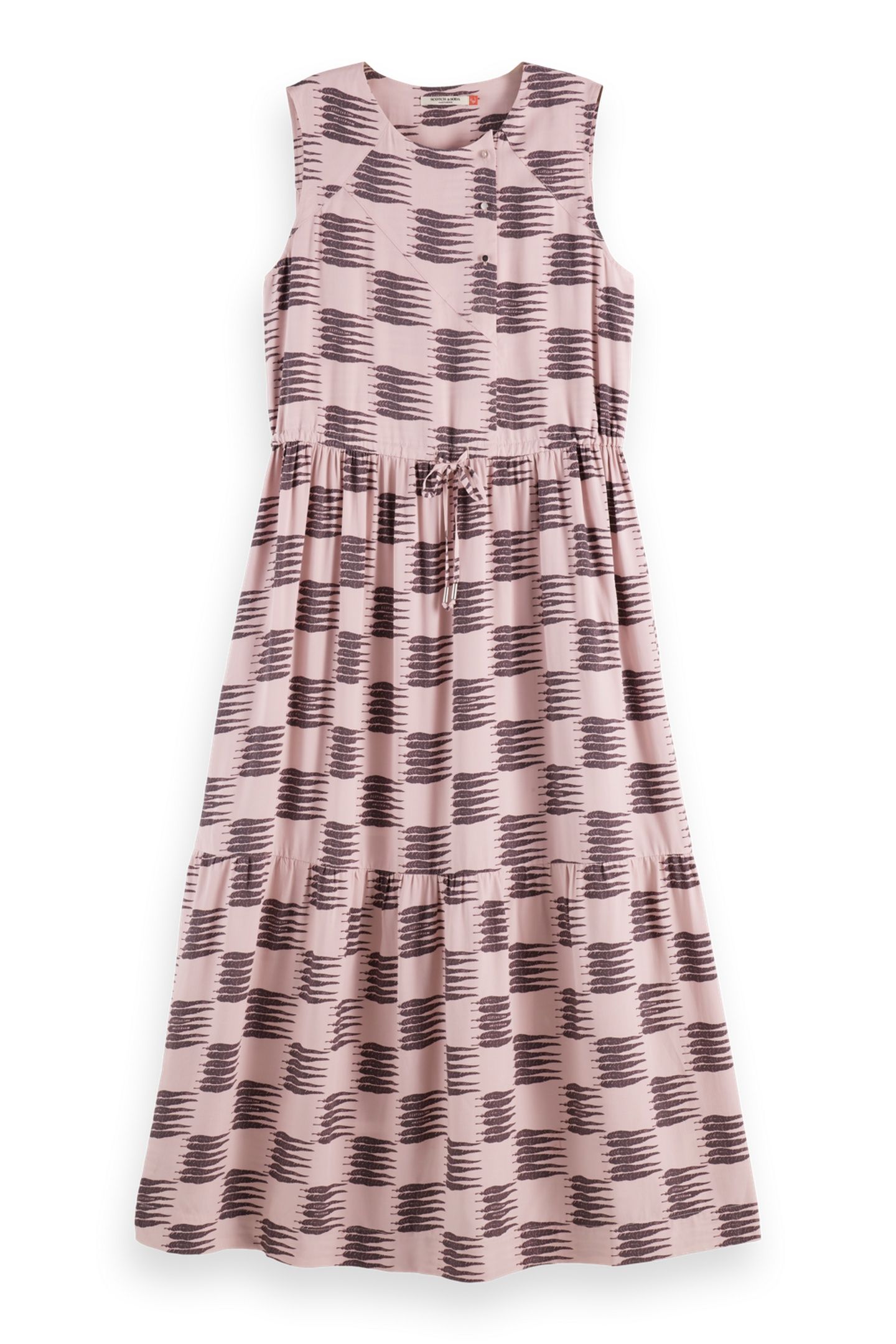 MIDI DRESS WITH GATHERED WAIST FEATHER BLOCK 3