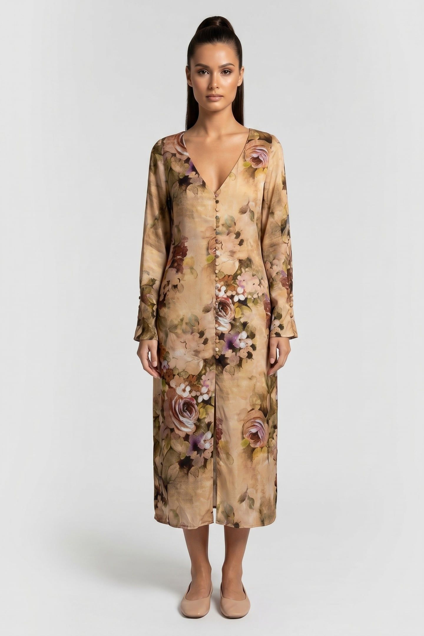 LIZZO DRESS BEIGE 1