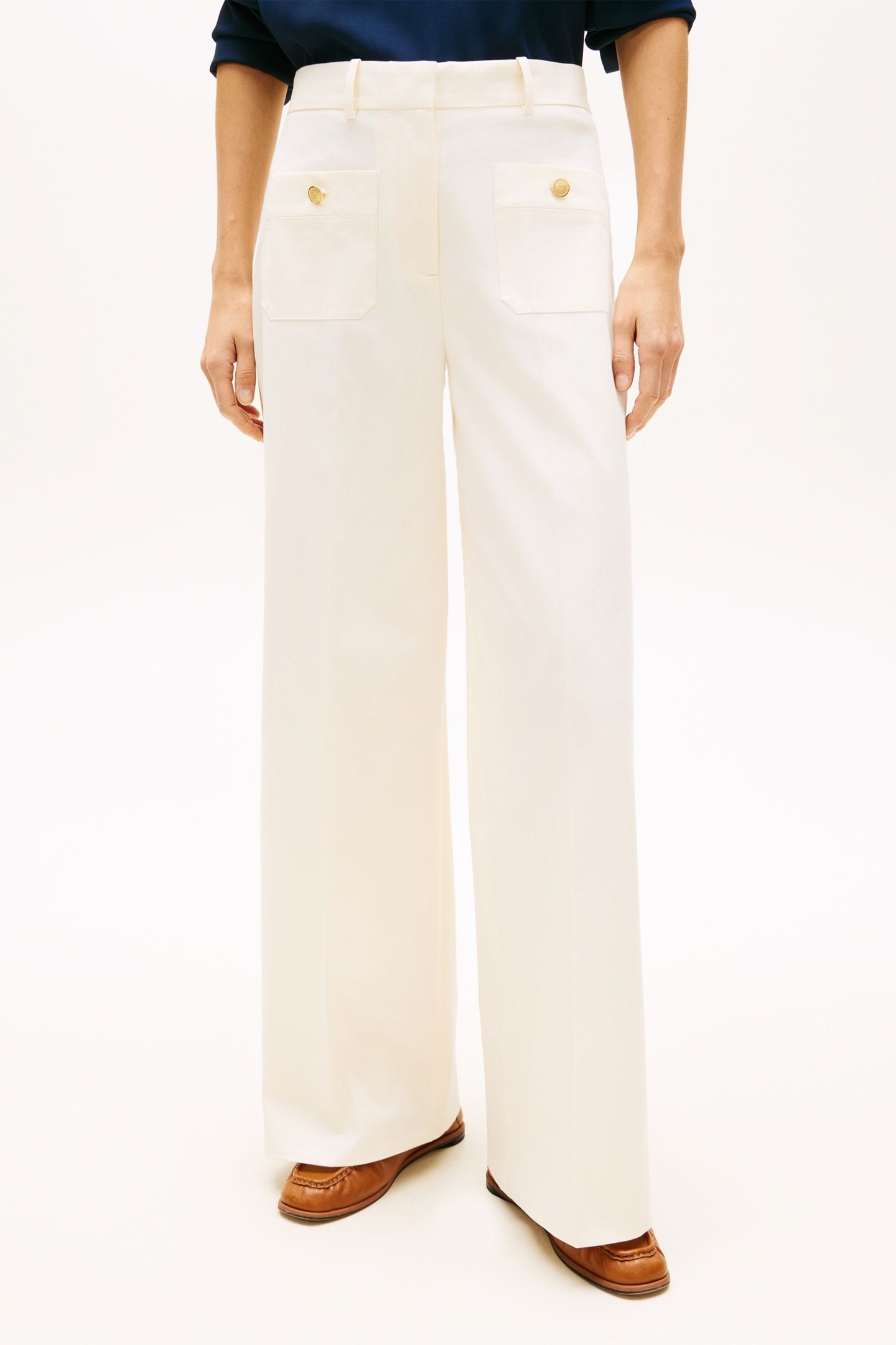 PREPPY COTTON WIDE LEG PANTS CALICO 1