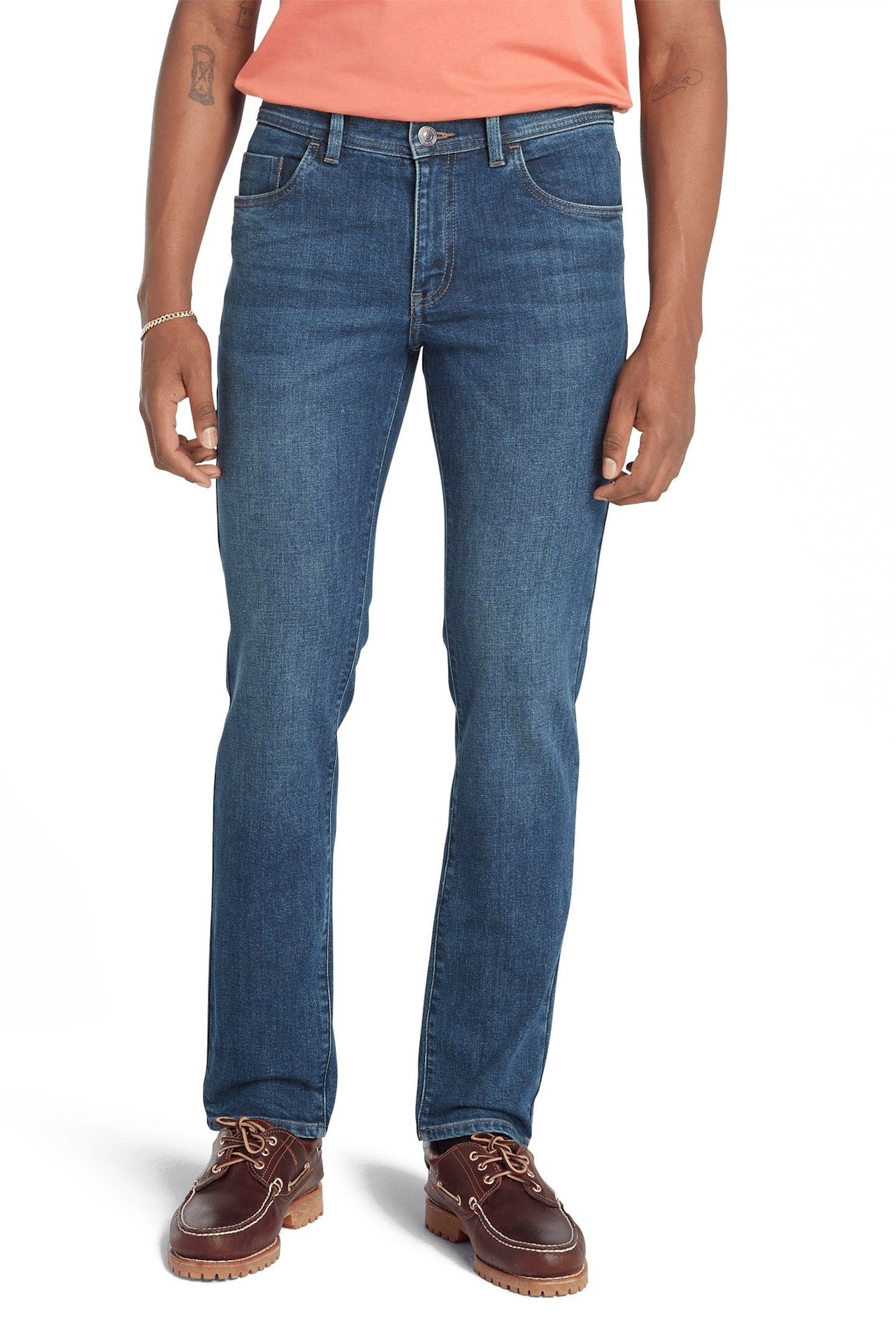 STRETCH DENIM PANT STRAIGHT MEDIUM BLUE 2