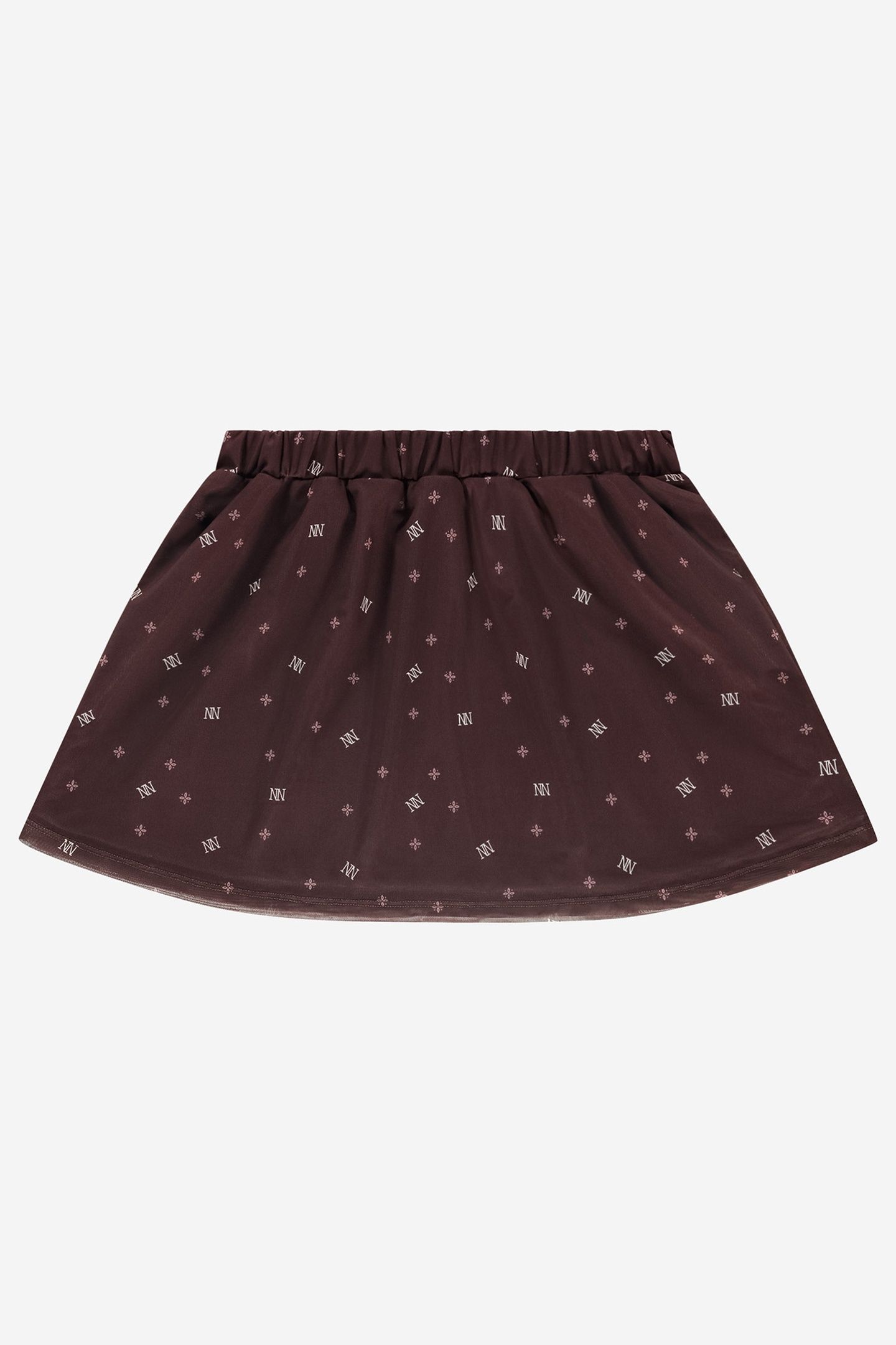 SPHAY MESH SKIRT FLOWERFIELD BROWN 2