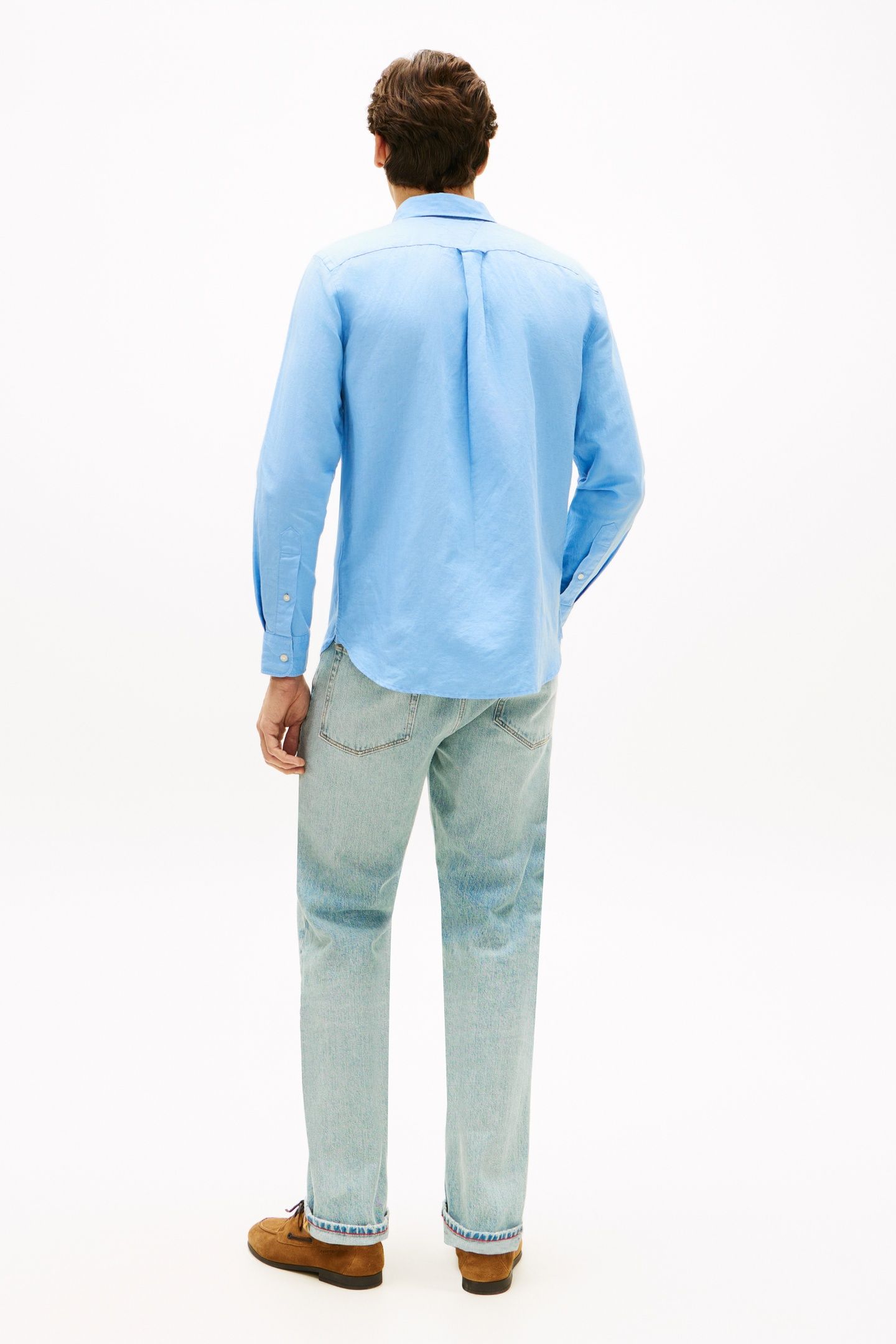 LINEN BLEND SOLID SHIRT CLOUDY BLUE 3