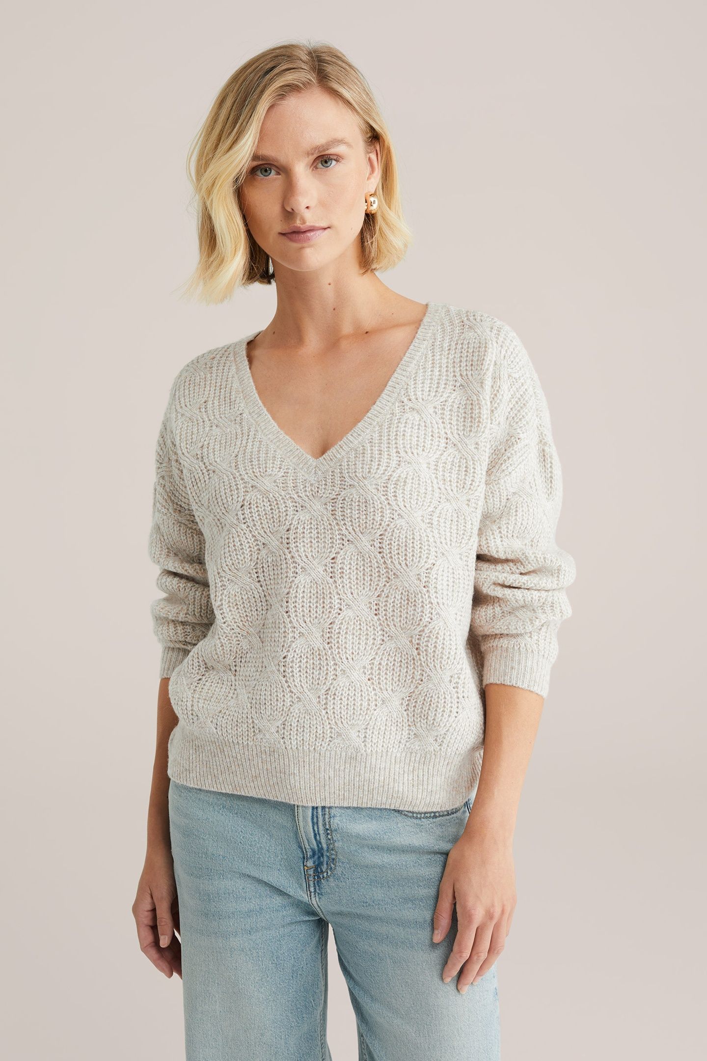 KNITTED PULLOVER GREIGE 1